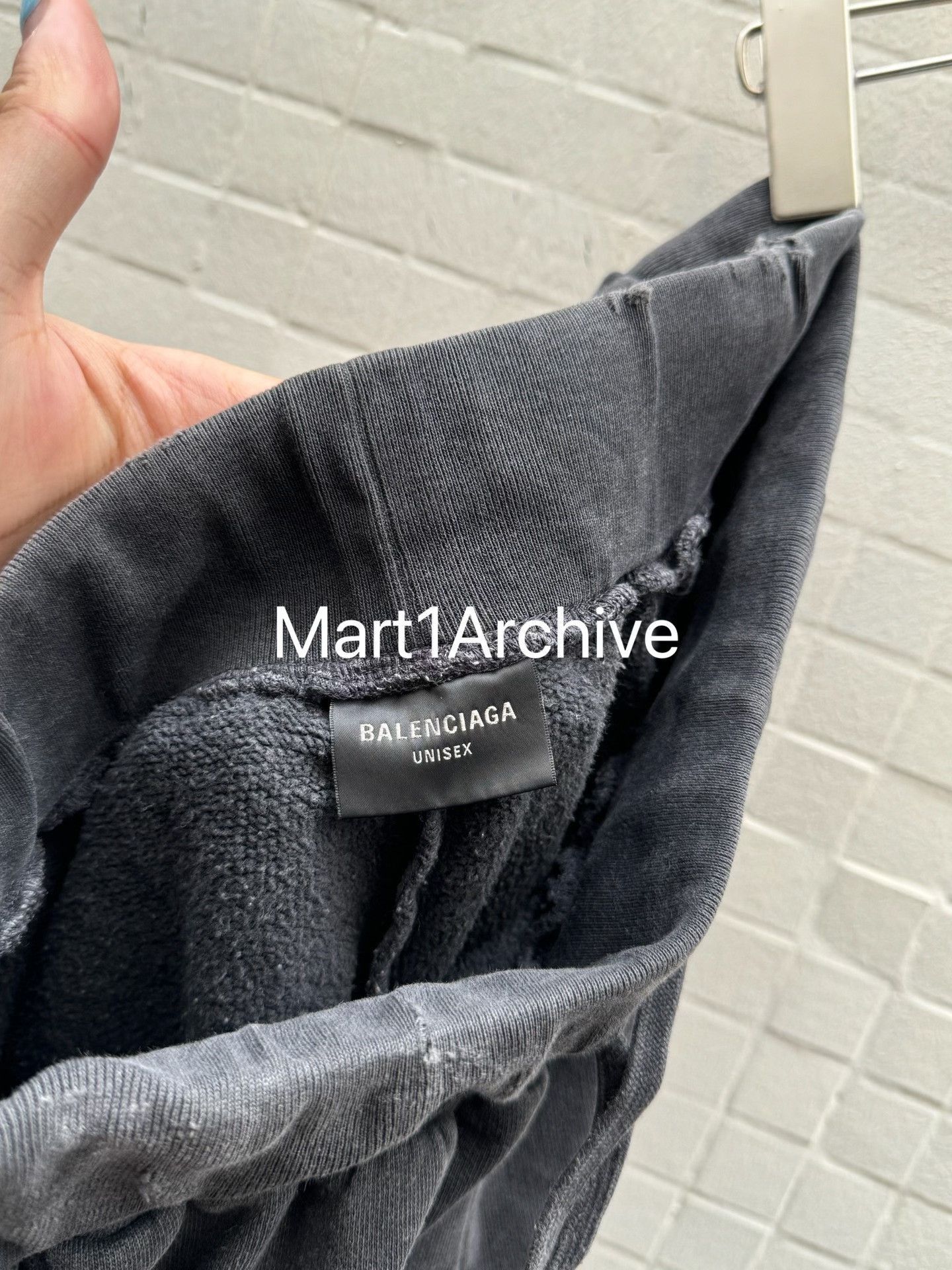 Balenciaga Washed Gray Double Ring Logo Shorts Size US 28 / EU 44 - 8 Thumbnail