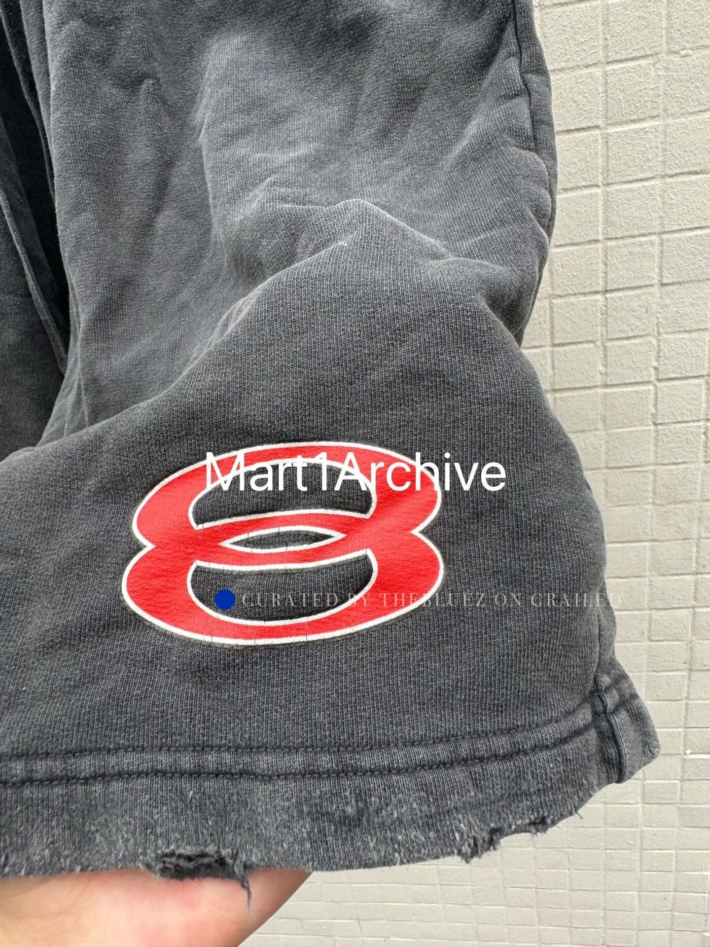Balenciaga Washed Gray Double Ring Logo Shorts Size US 28 / EU 44 - 5 Thumbnail