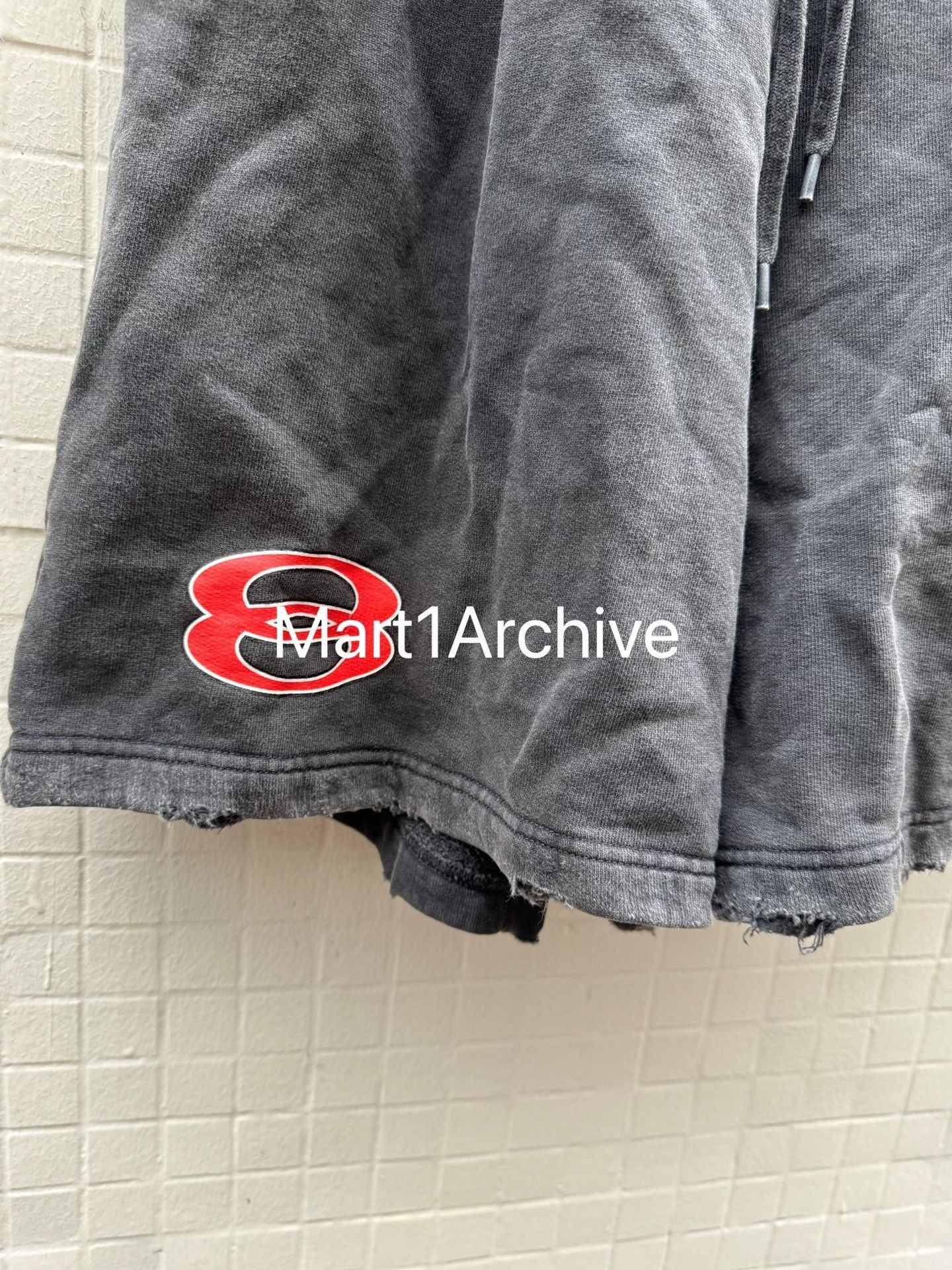 Balenciaga Washed Gray Double Ring Logo Shorts Size US 28 / EU 44 - 4 Thumbnail