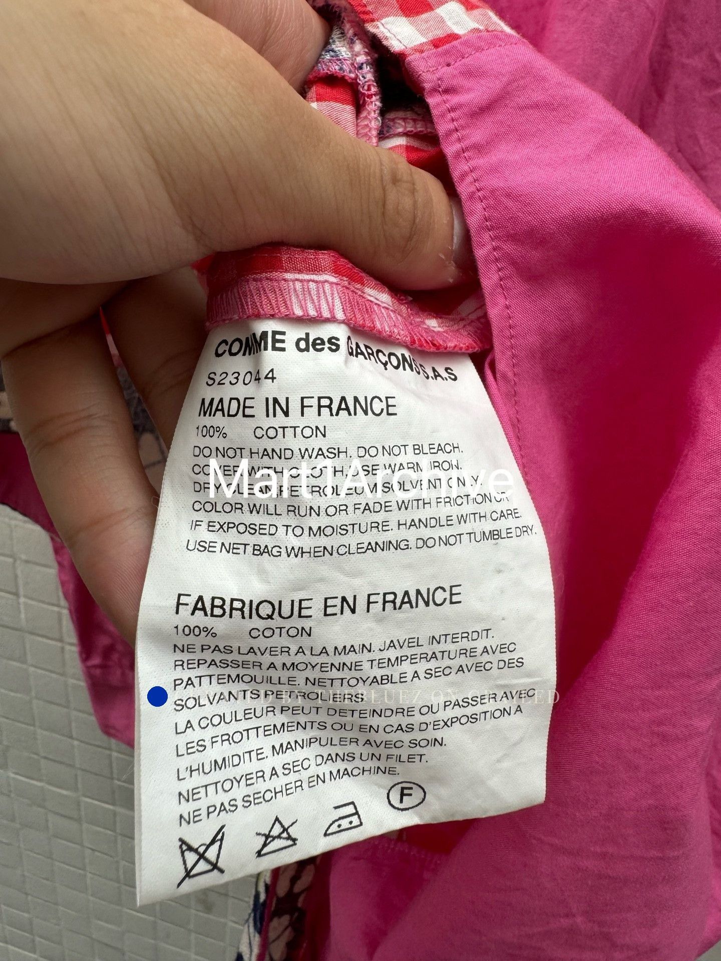 Comme des Garcons Patchwork Design Button Up Shirt in Pink Size US XS / EU 42 / 0 - 6 Thumbnail