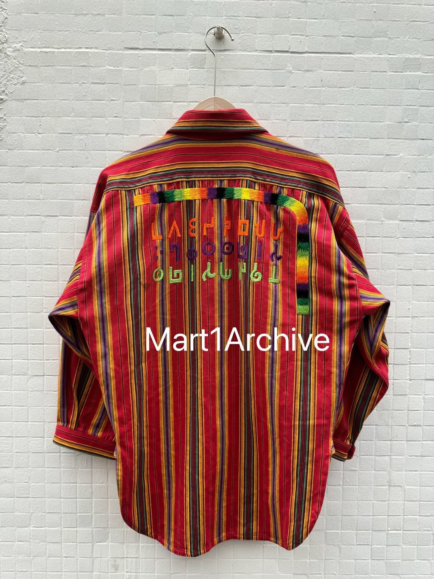 Kansai Yamamoto Embroidered Multi-Striped Button-Up Shirt Size US S / EU 44-46 / 1 - 3 Thumbnail