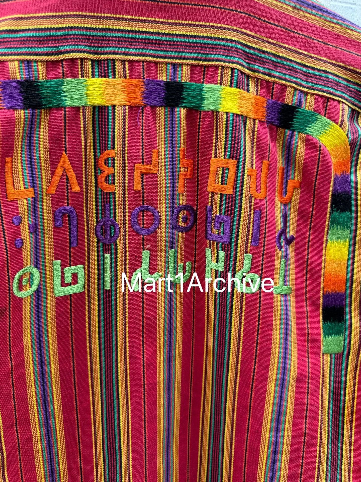 Kansai Yamamoto Embroidered Multi-Striped Button-Up Shirt Size US S / EU 44-46 / 1 - 5 Thumbnail