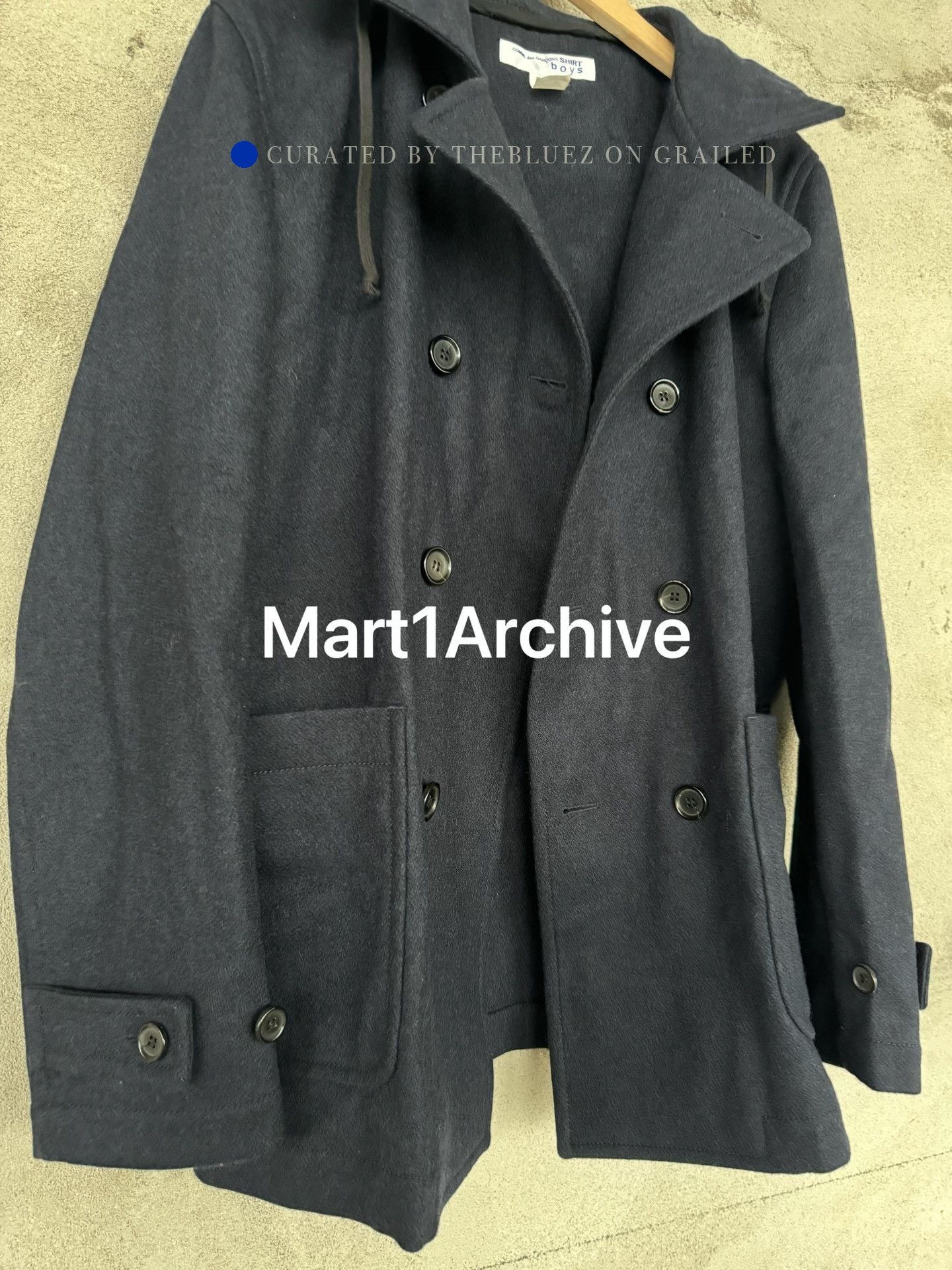 Comme des Garcons Wool Ear Hood Coat in Blue Size US M / EU 48-50 / 2 - 4 Thumbnail