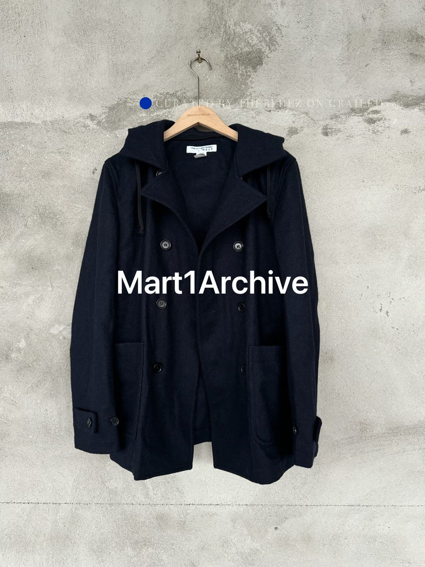 Comme des Garcons Wool Ear Hood Coat in Blue Size US M / EU 48-50 / 2 - 2 Thumbnail