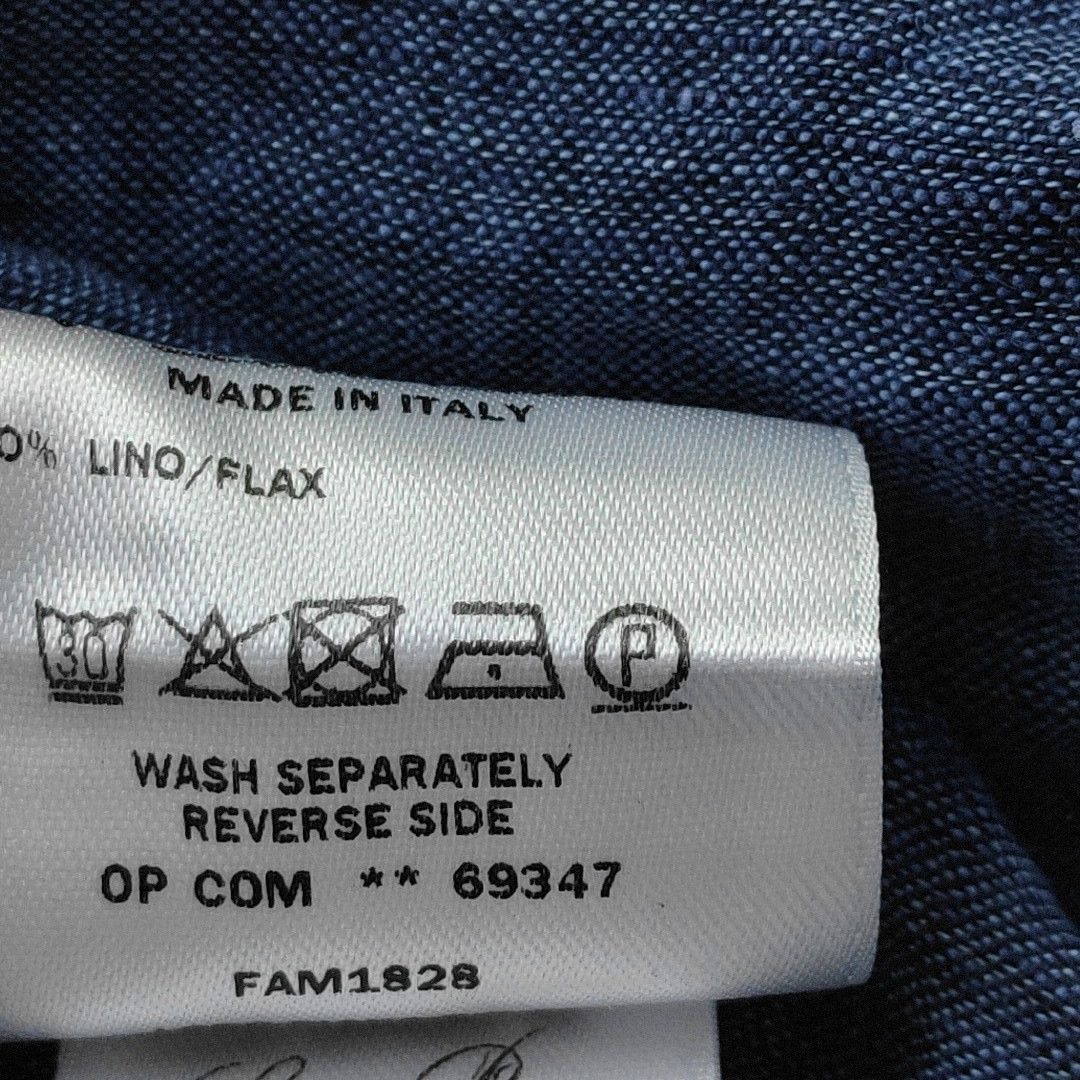 Loro Piana Elegant Linen Pullover Shirt in Blue Size US XL / EU 56 / 4 - 4 Thumbnail