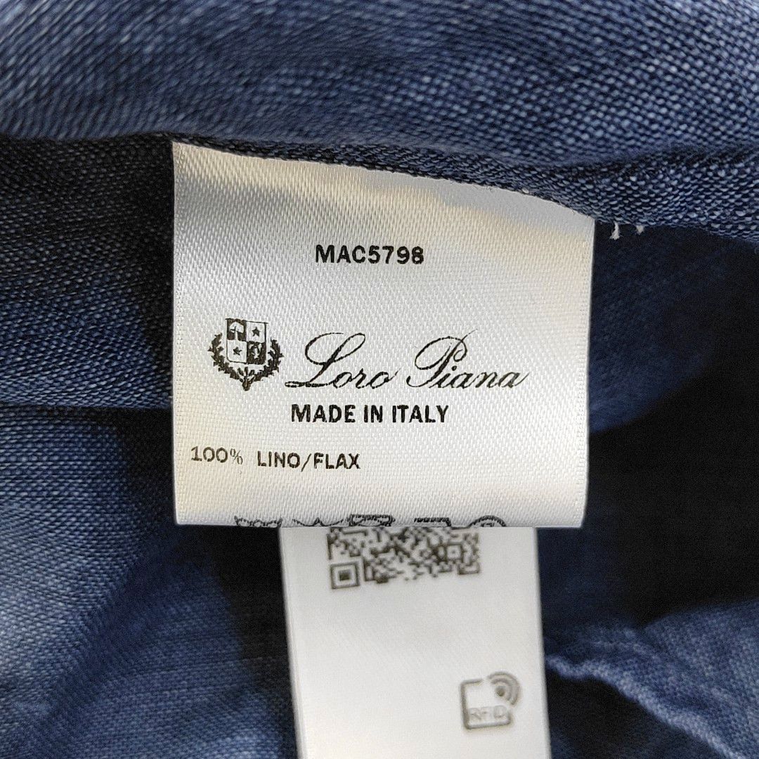 Loro Piana Elegant Linen Pullover Shirt in Blue Size US XL / EU 56 / 4 - 3 Thumbnail