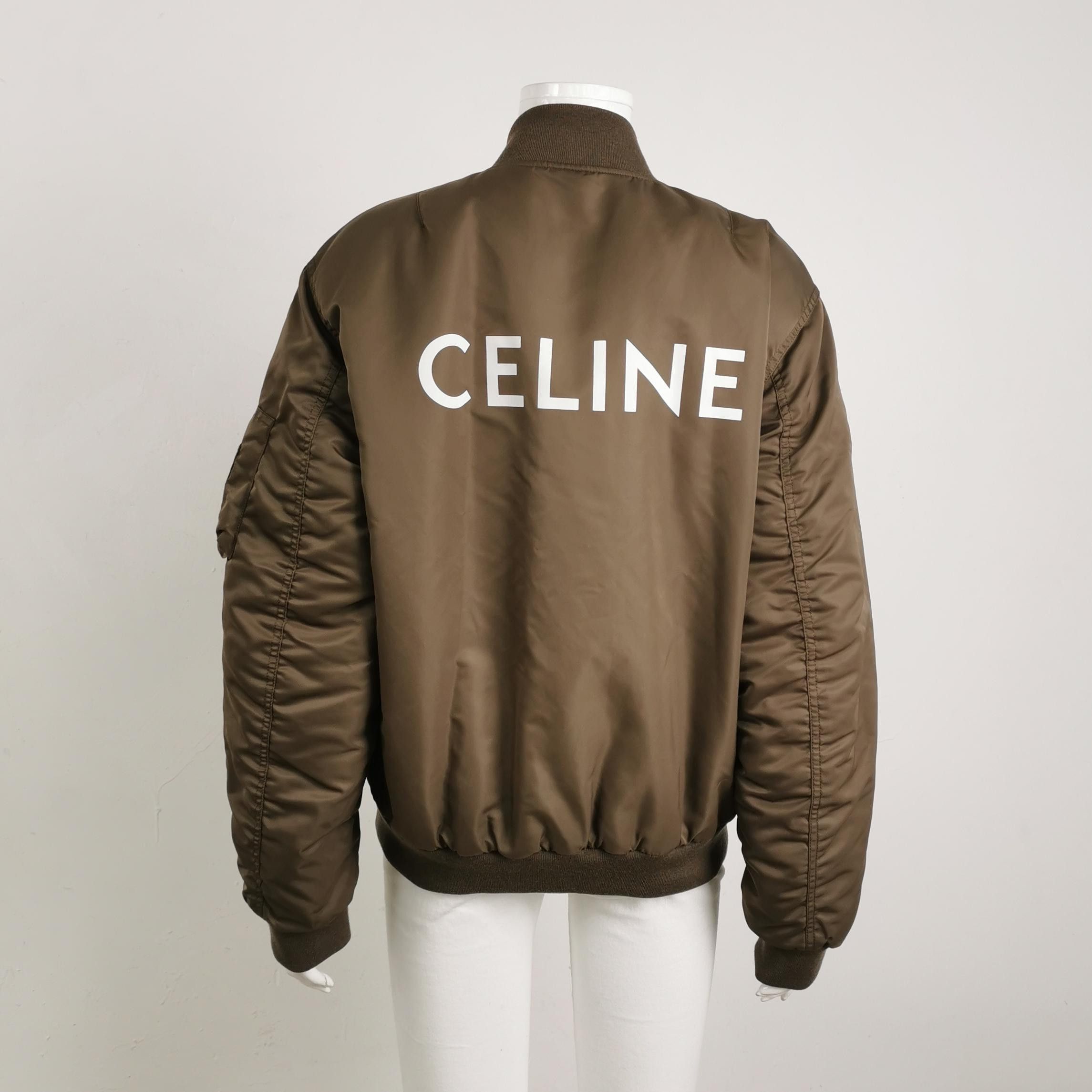 Celine Green Logo Bomber Jacket Size US S / EU 44-46 / 1 - 2 Thumbnail