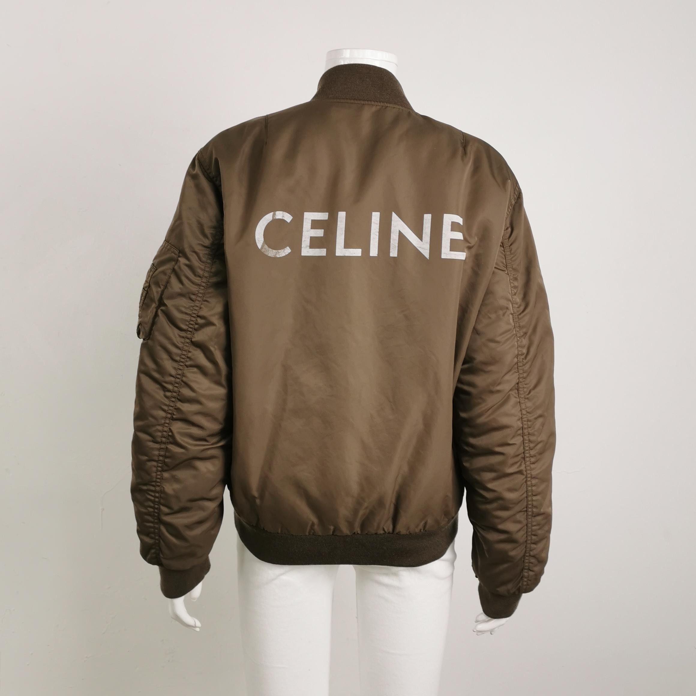 Celine Stylish Brown Bomber Jacket in Size S Size US S / EU 44-46 / 1 - 2 Thumbnail