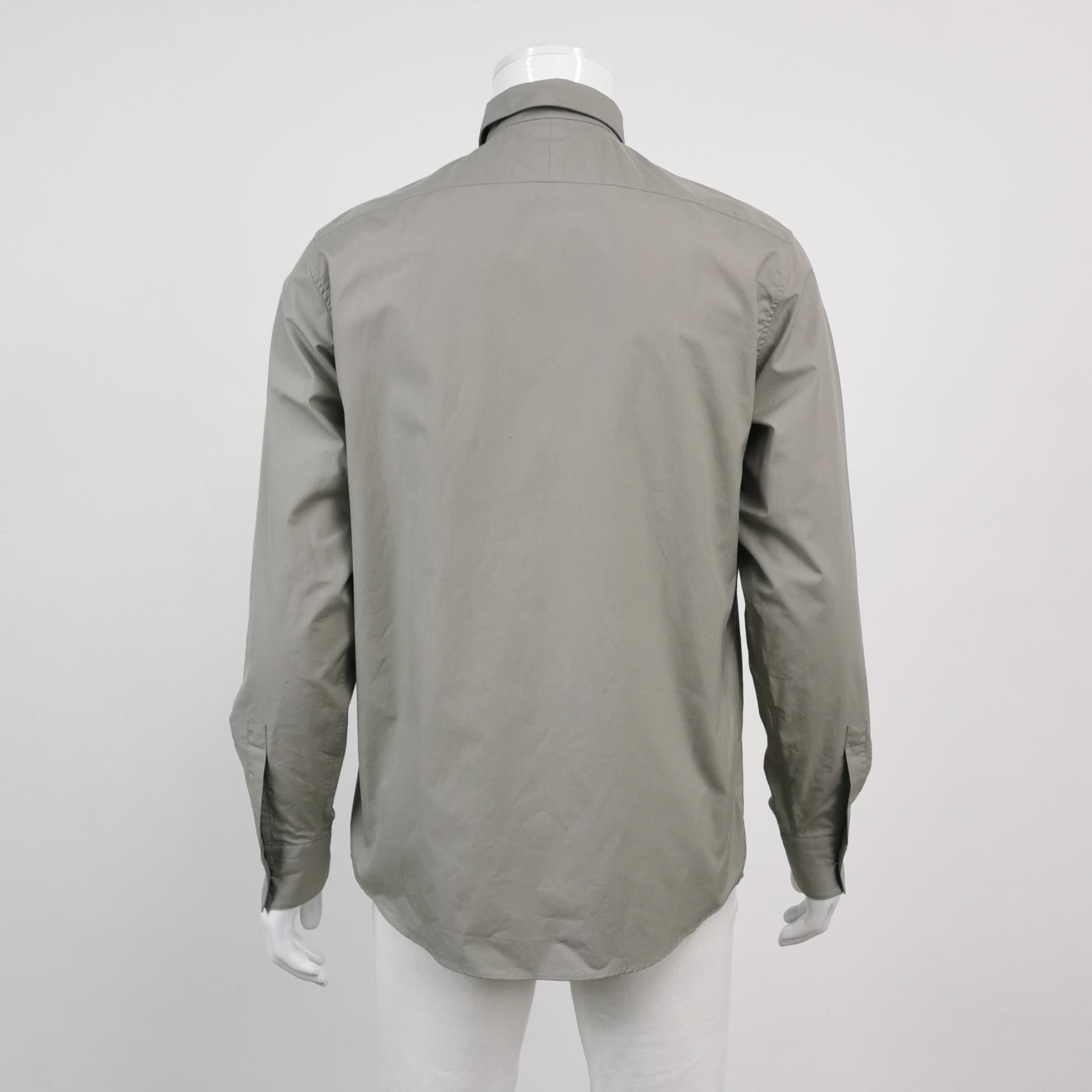 Hermes Classic Cotton Button-Up Shirt in Beige Size US M / EU 48-50 / 2 - 2 Thumbnail
