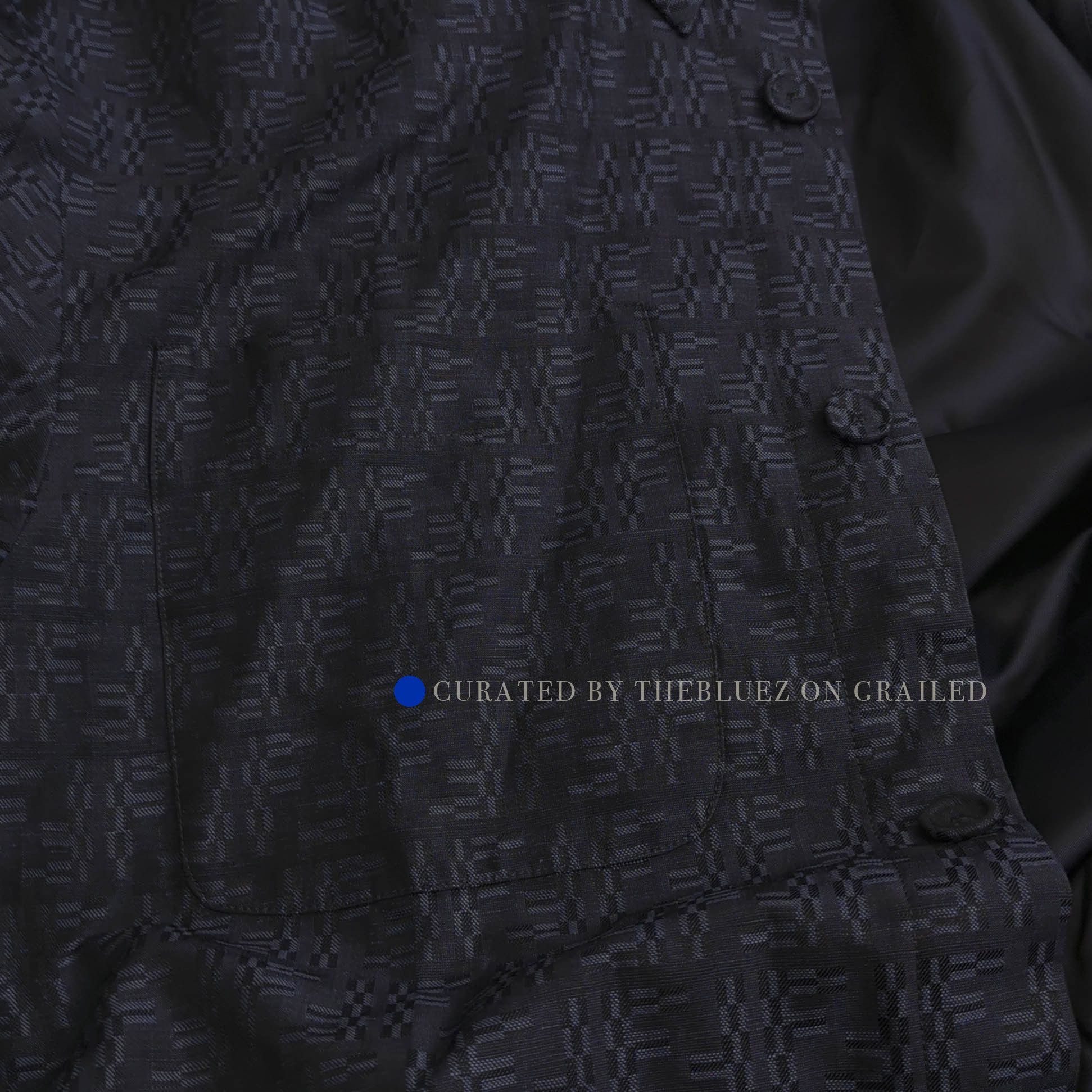 Fendi FF Logo Viscose Blend Jacket in Black Size US S / EU 44-46 / 1 - 3 Thumbnail