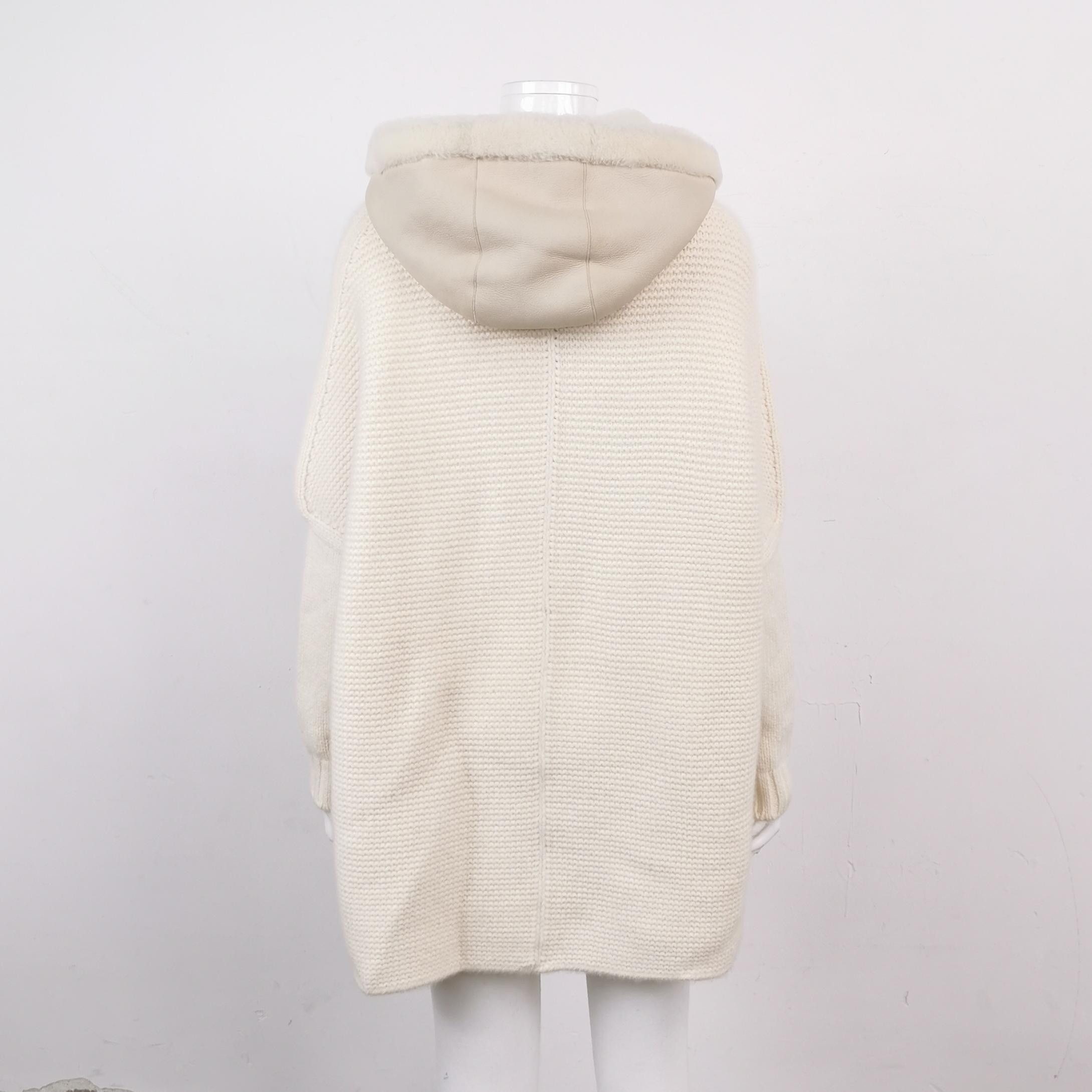 Loro Piana Cashmere Shearling Hooded Jacket in Beige Size US M / EU 48-50 / 2 - 2 Thumbnail