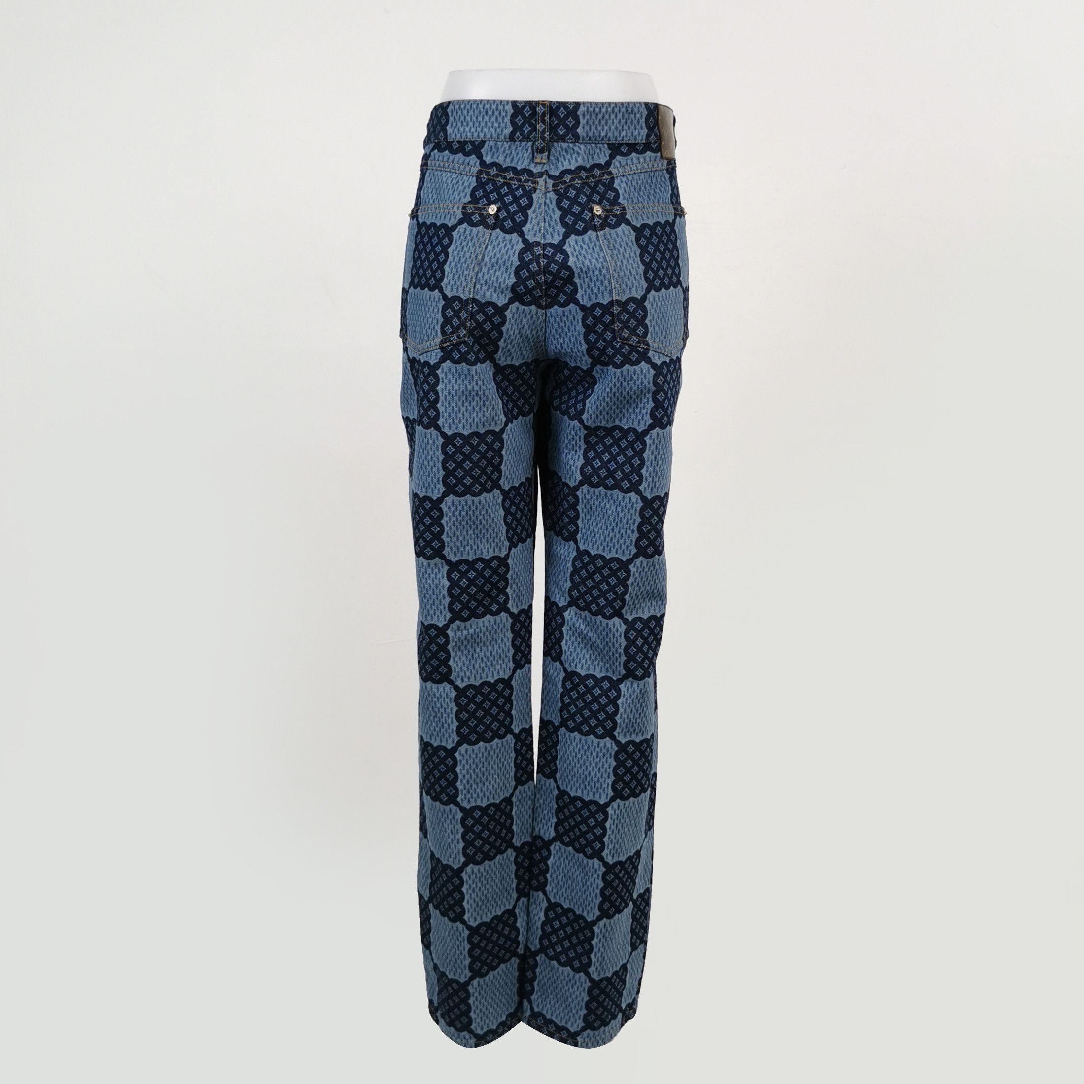 Louis Vuitton Checkerboard Denim Jeans in Blue Size US 28 / EU 44 - 2 Thumbnail