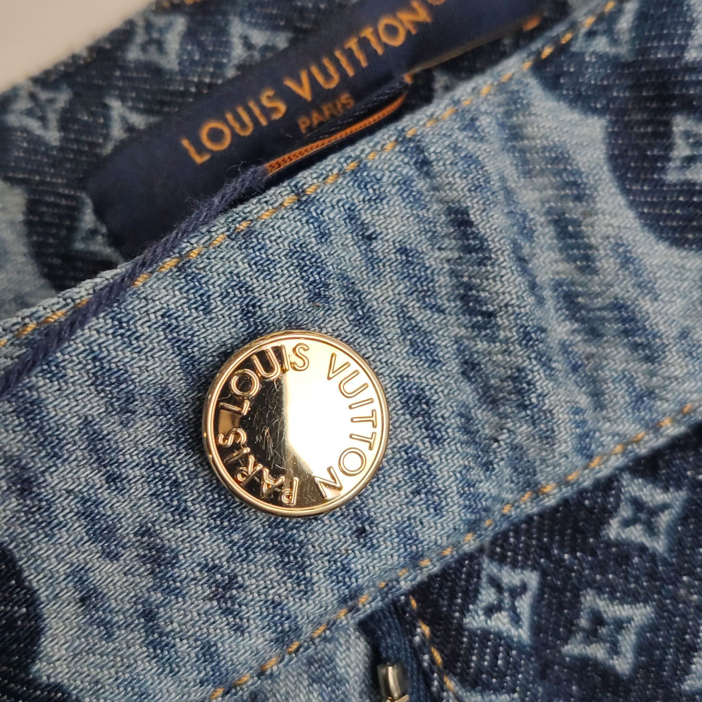 Louis Vuitton Checkerboard Denim Jeans in Blue Size US 28 / EU 44 - 10 Thumbnail