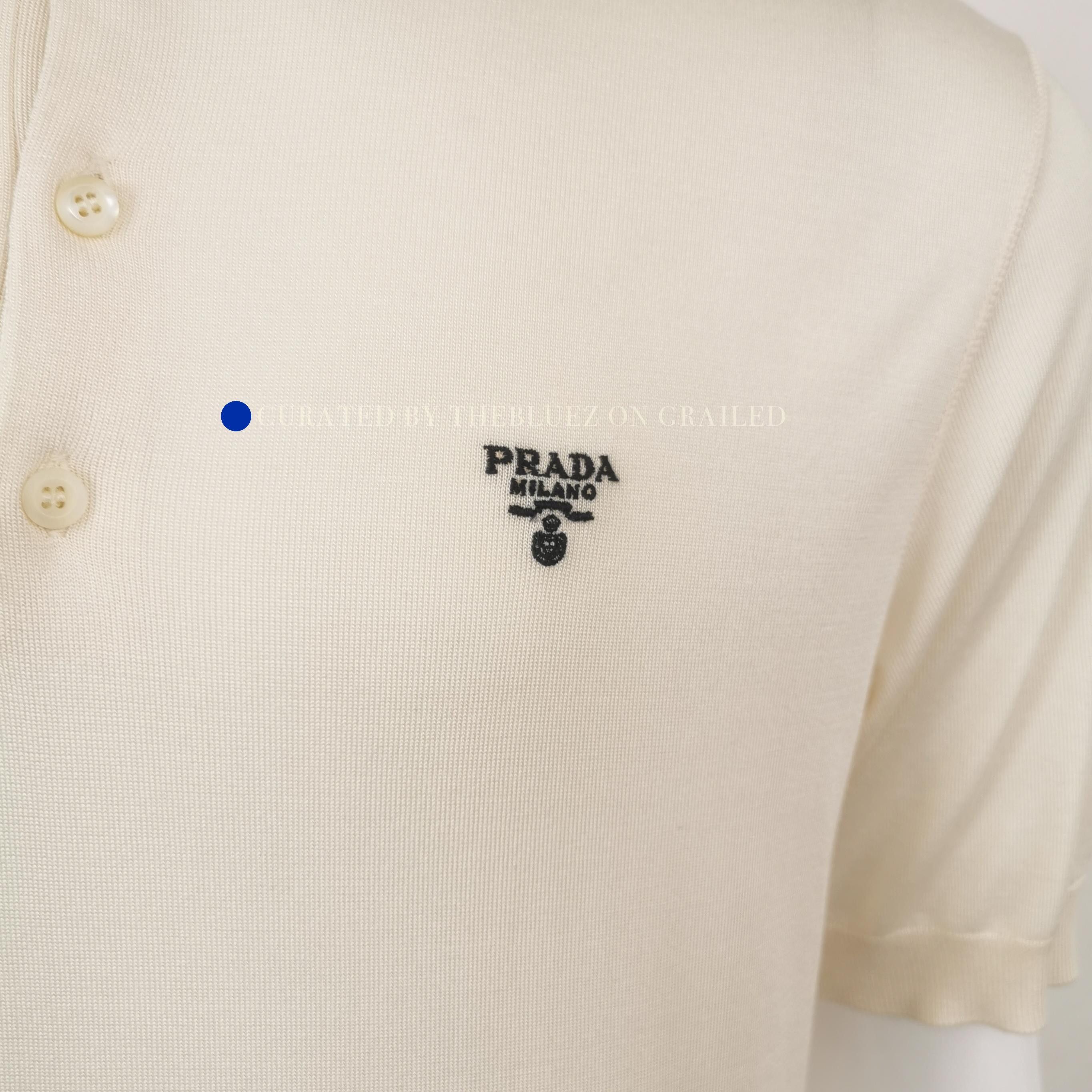 Prada Beige Knit Polo Shirt for Casual Elegance Size US M / EU 48-50 / 2 - 3 Thumbnail
