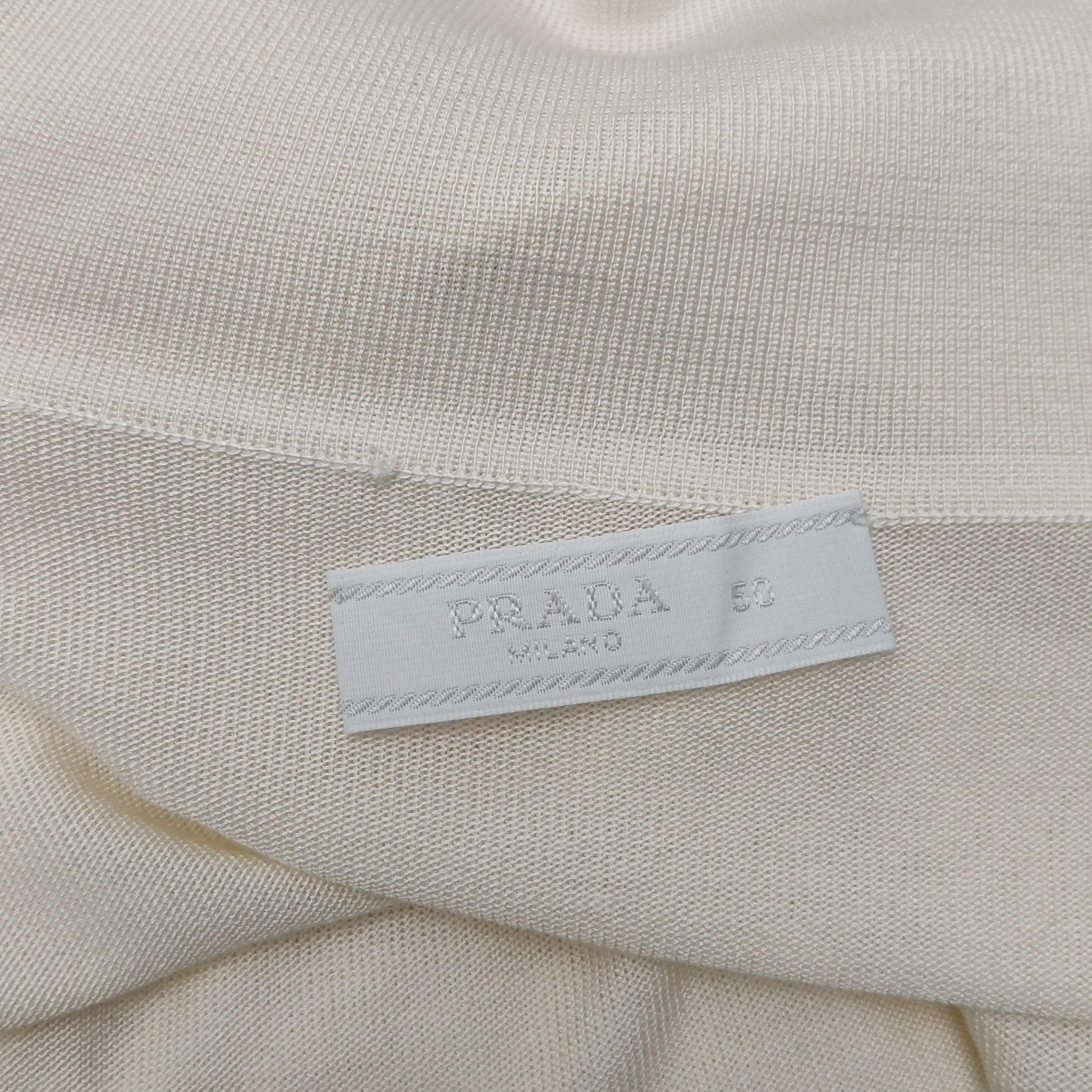 Prada Beige Knit Polo Shirt for Casual Elegance Size US M / EU 48-50 / 2 - 8 Thumbnail