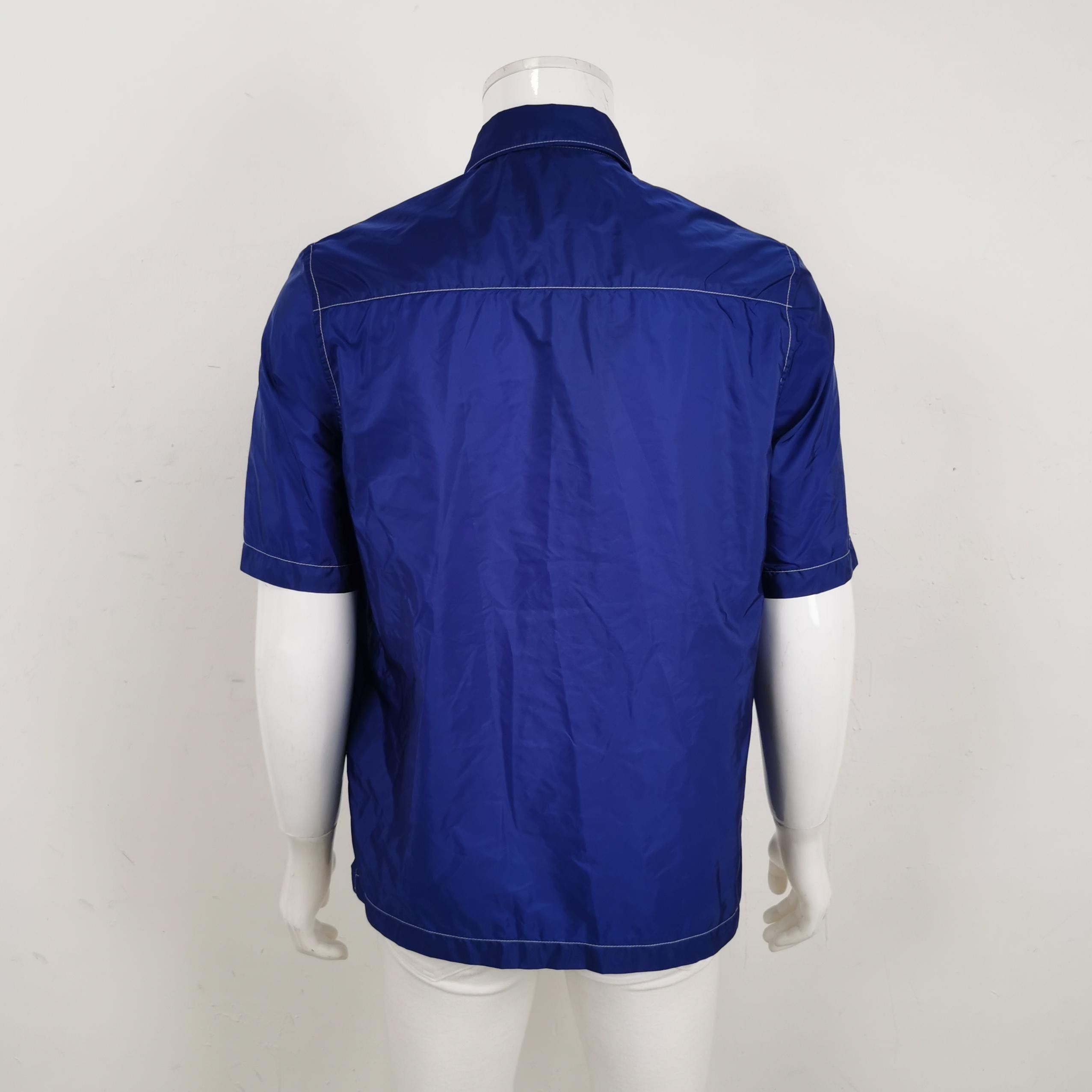Prada Re-Nylon Logo Shirt in Blue Size US M / EU 48-50 / 2 - 2 Thumbnail