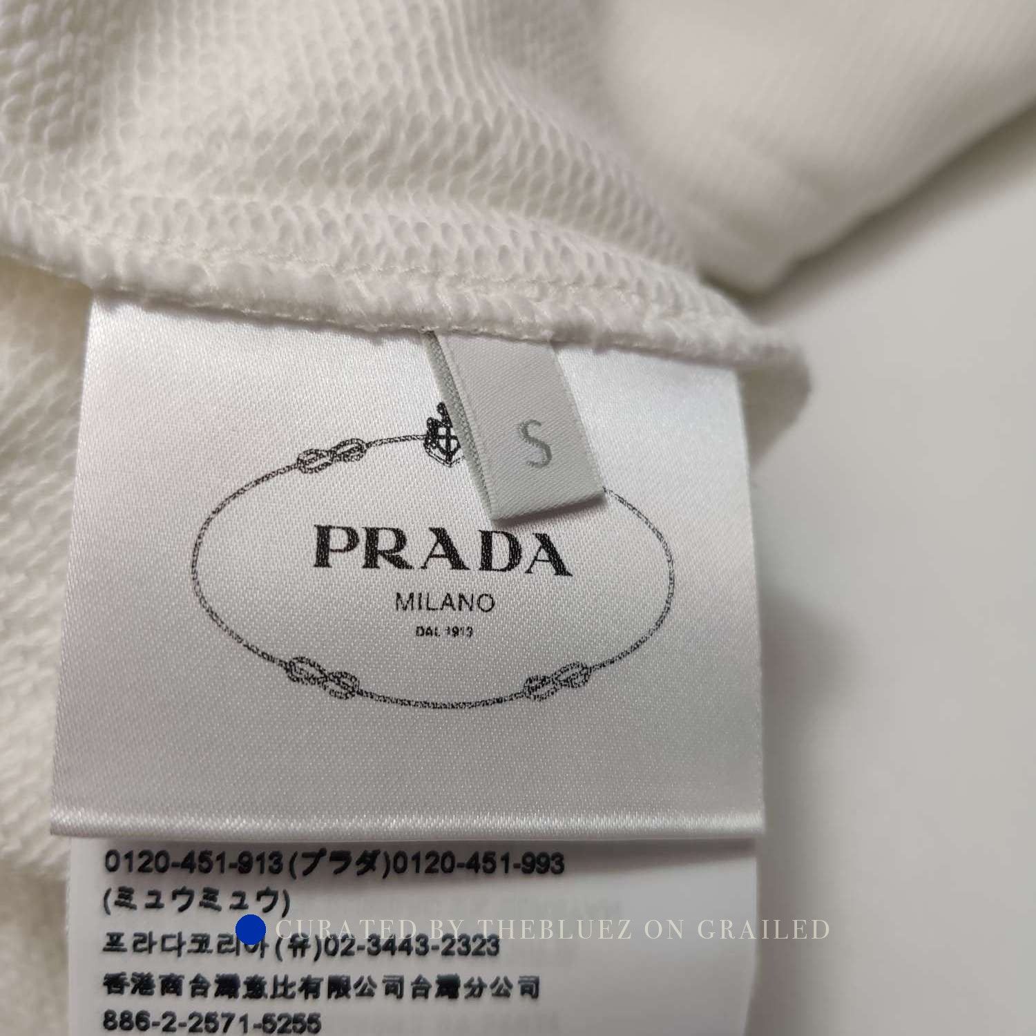 Prada Classic White Logo Crewneck Sweatshirt Size US S / EU 44-46 / 1 - 6 Thumbnail