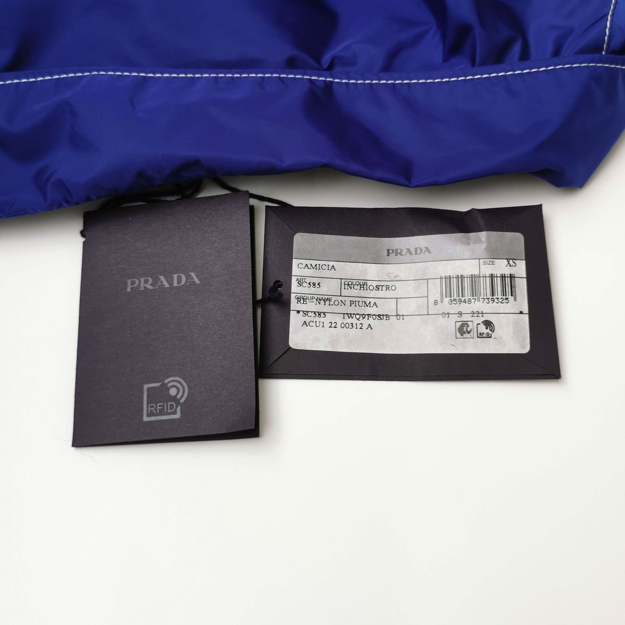 Prada Blue Re-Nylon Short Sleeve Button-Up Shirt Size US XS / EU 42 / 0 - 4 Thumbnail