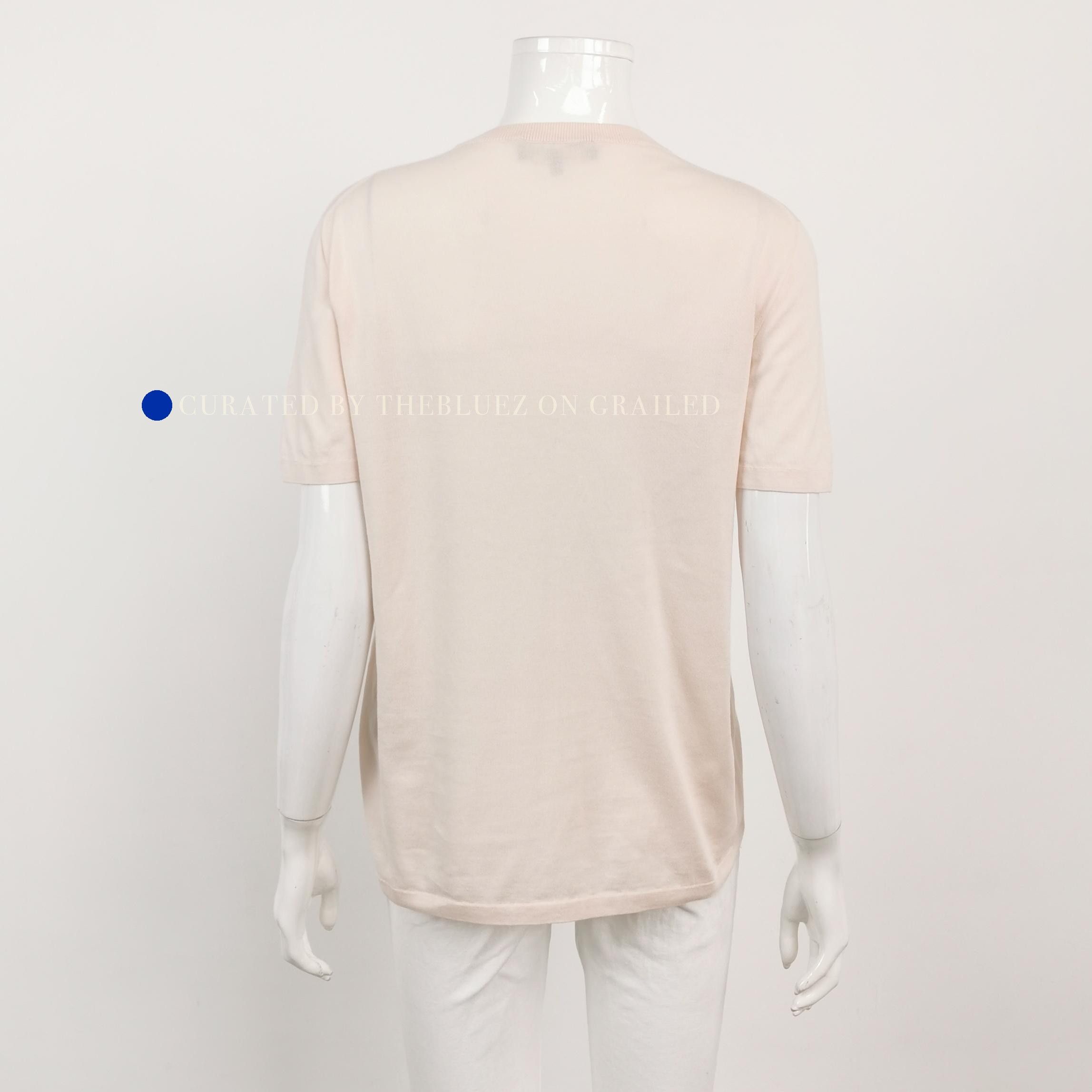 Loro Piana Beige Silk Knit Short Sleeve Sweater Size US S / EU 44-46 / 1 - 2 Thumbnail