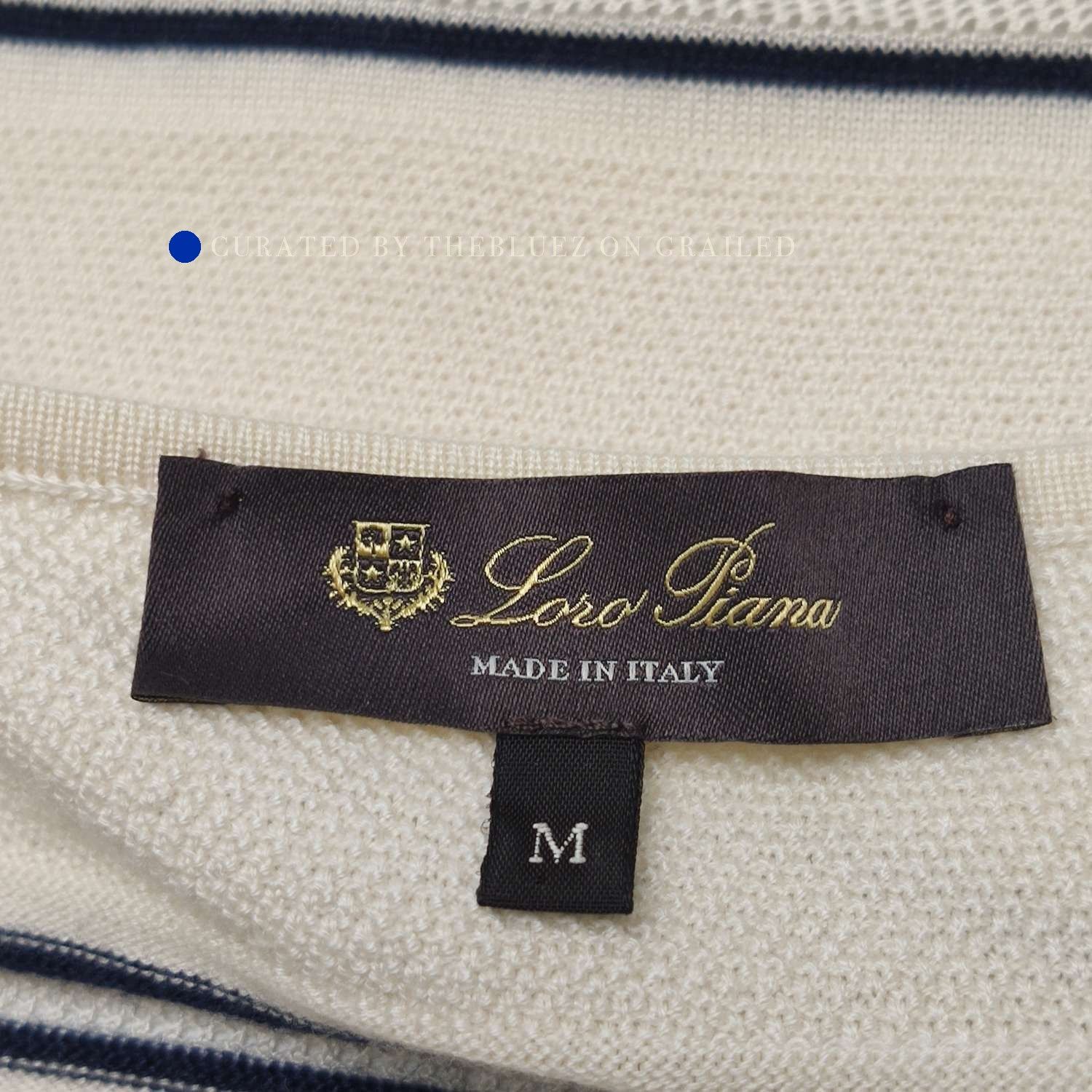 Loro Piana Striped Cashmere-Silk Blend Sweater Size US M / EU 48-50 / 2 - 4 Thumbnail