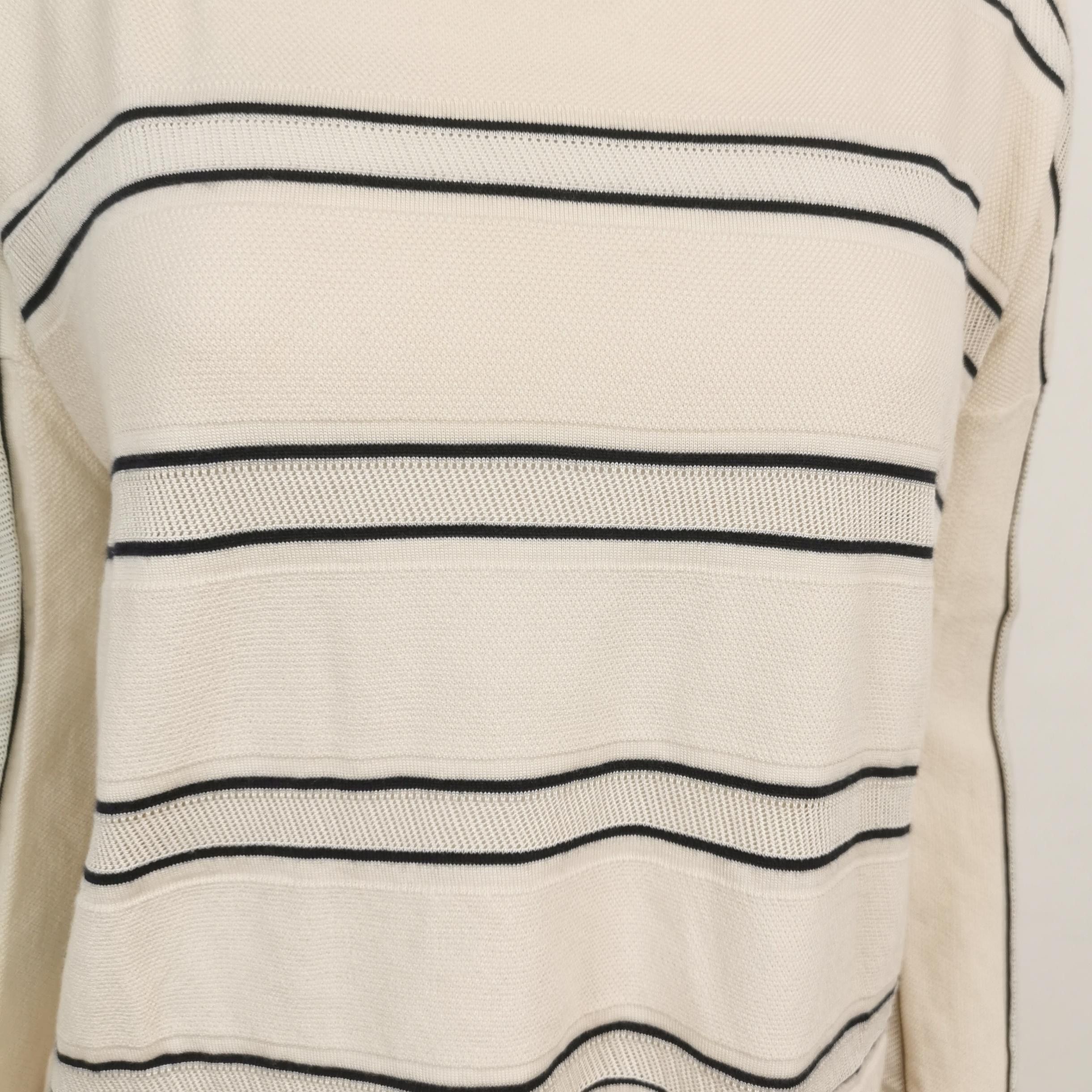 Loro Piana Striped Cashmere-Silk Blend Sweater Size US M / EU 48-50 / 2 - 3 Thumbnail