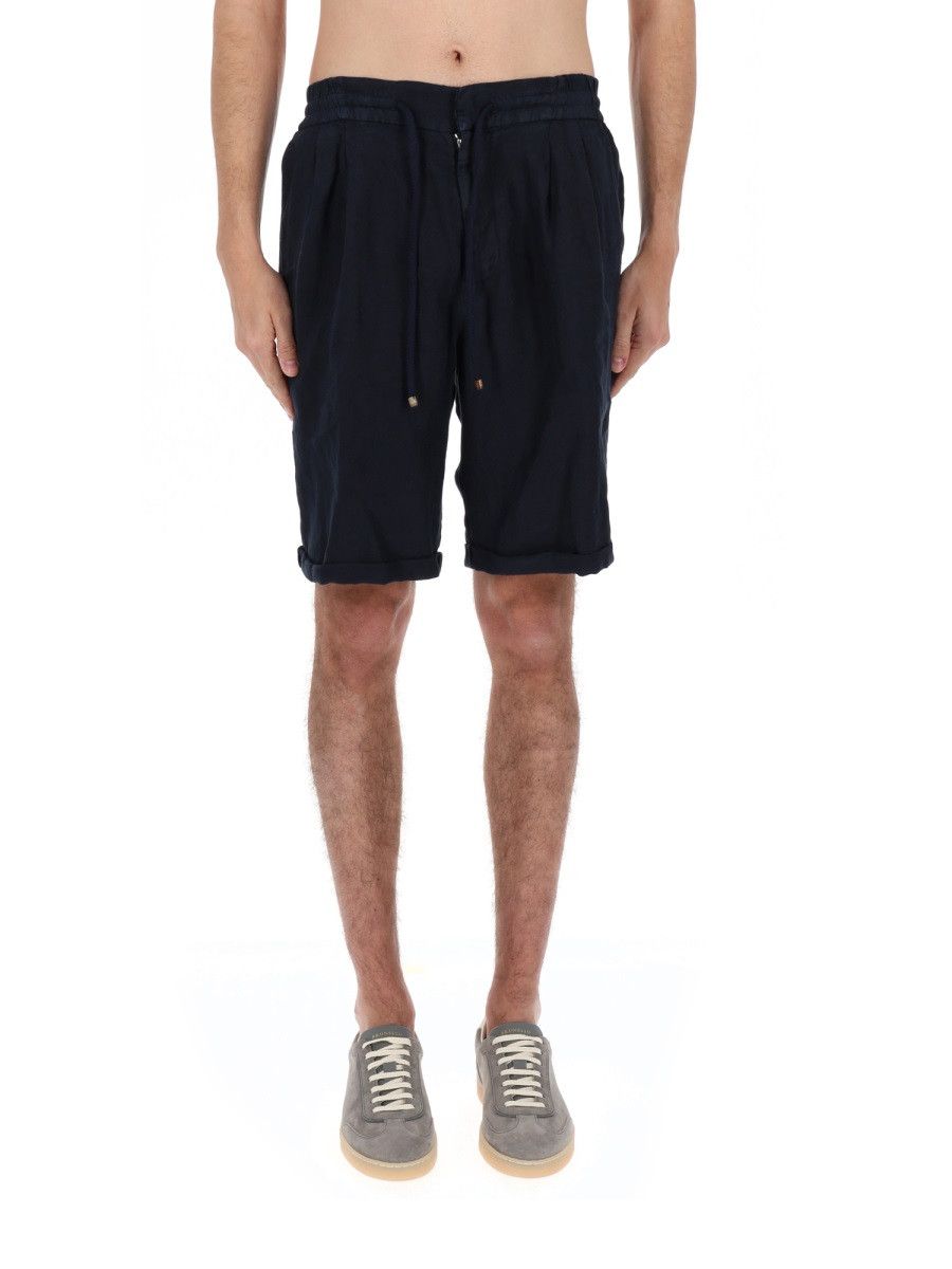 Brunello Cucinelli BRUNELLO CUCINELLI BERMUDA WITH ELASTIC - BLACK (IT 52) Size US 36 / EU 52 - 6 Thumbnail