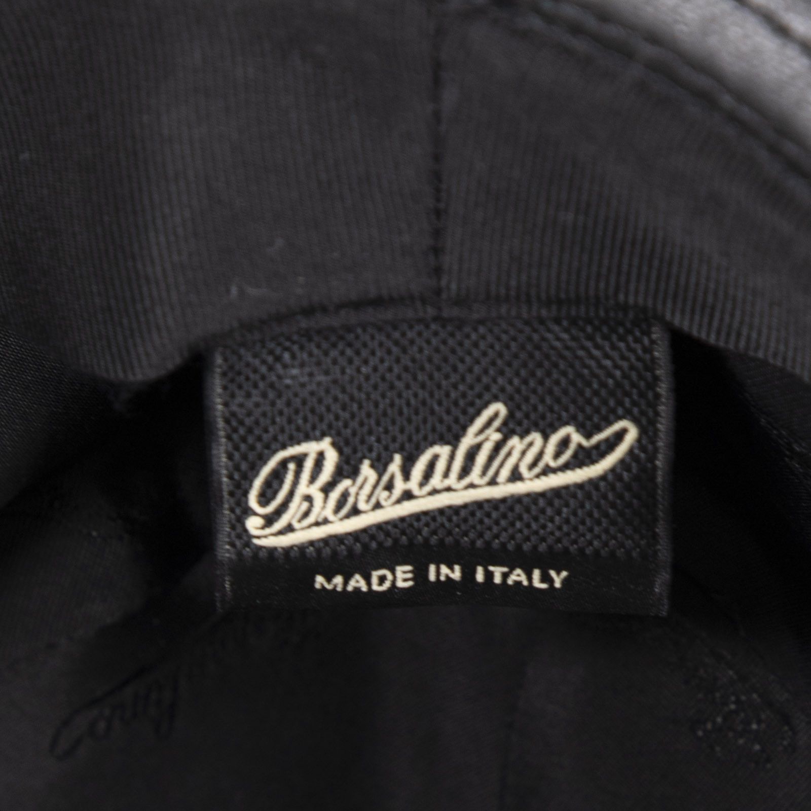 Borsalino Black Leather Fedora Hat Size ONE SIZE - 6 Thumbnail