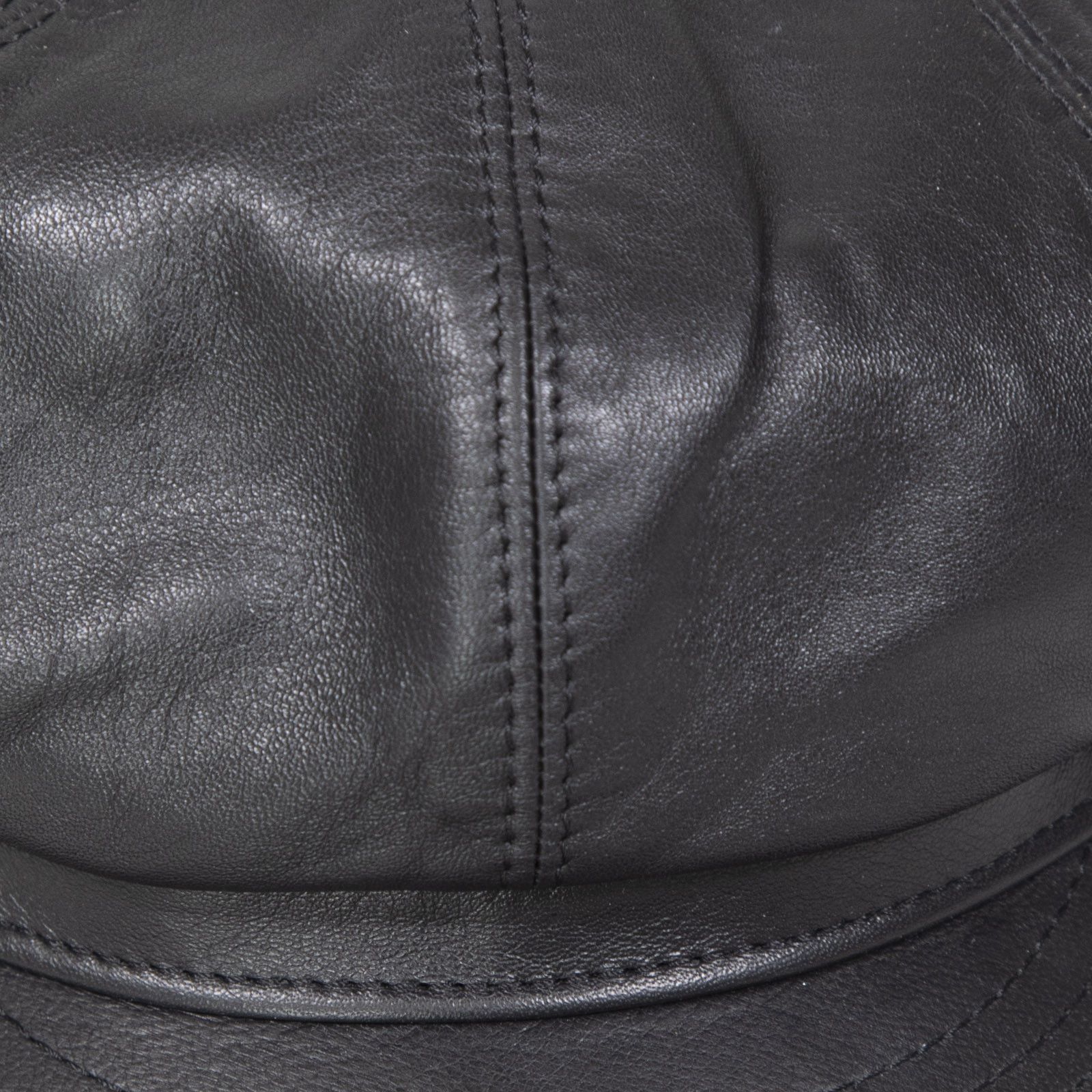 Borsalino Black Leather Baker Hat Size ONE SIZE - 4 Thumbnail