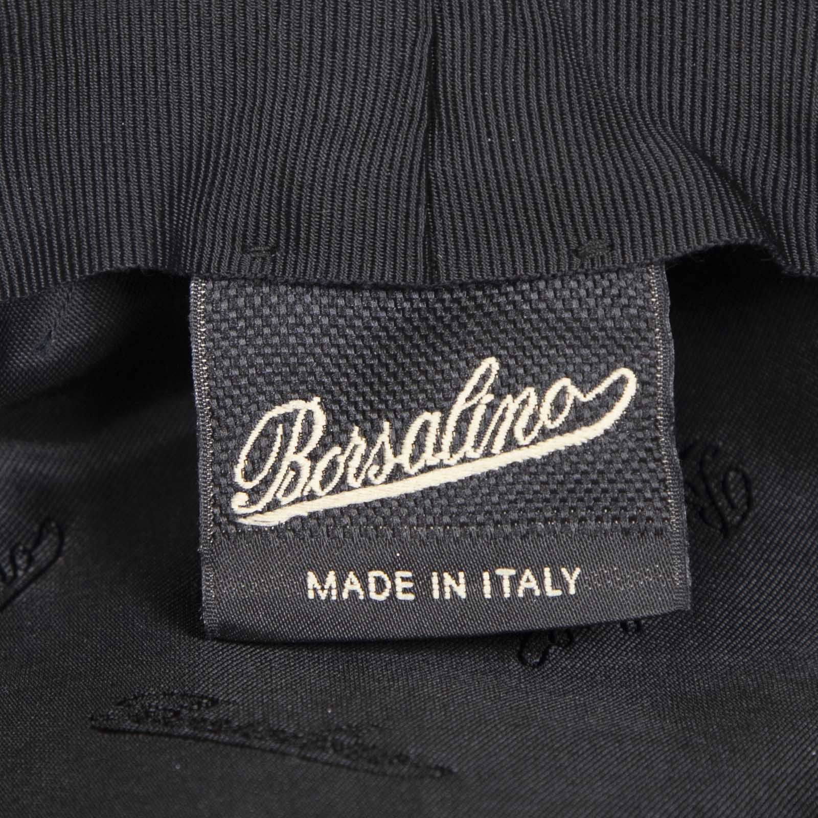 Borsalino Black Leather Baker Hat Size ONE SIZE - 8 Thumbnail
