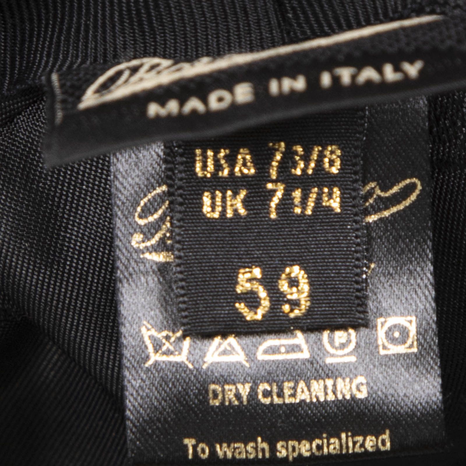 Borsalino Black Leather Baker Hat Size ONE SIZE - 9 Thumbnail
