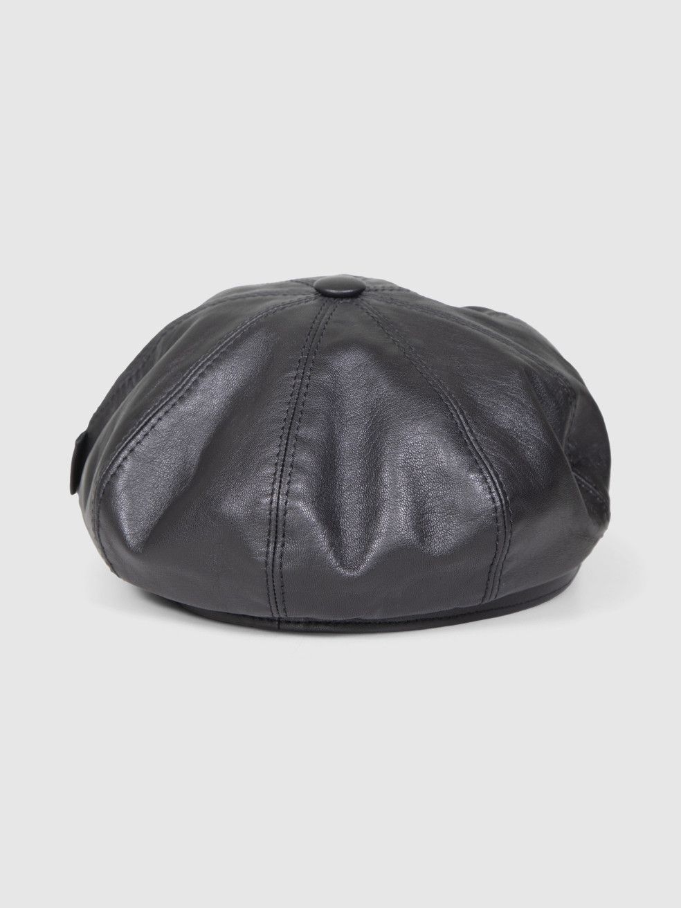 Borsalino Black Leather Baker Hat Size ONE SIZE - 3 Thumbnail