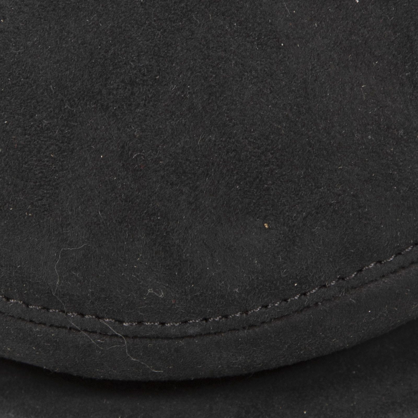Borsalino Black Suede Fur Lined Baker Boy Hat Size ONE SIZE - 4 Thumbnail