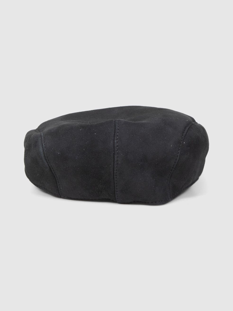 Borsalino Black Suede Fur Lined Baker Boy Hat Size ONE SIZE - 3 Thumbnail