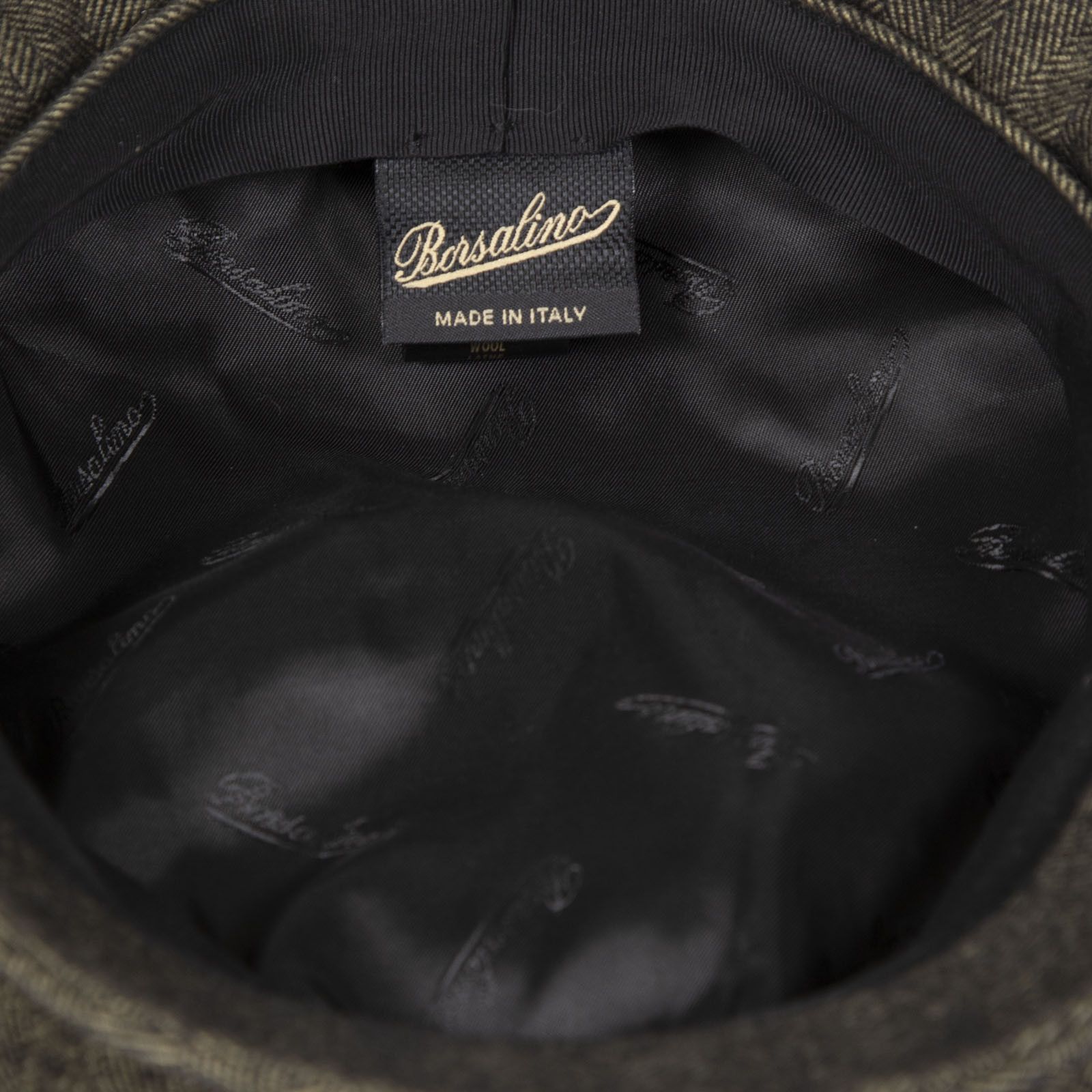 Borsalino Green Wool Herringbone Bakerboy Cap Size ONE SIZE - 5 Thumbnail