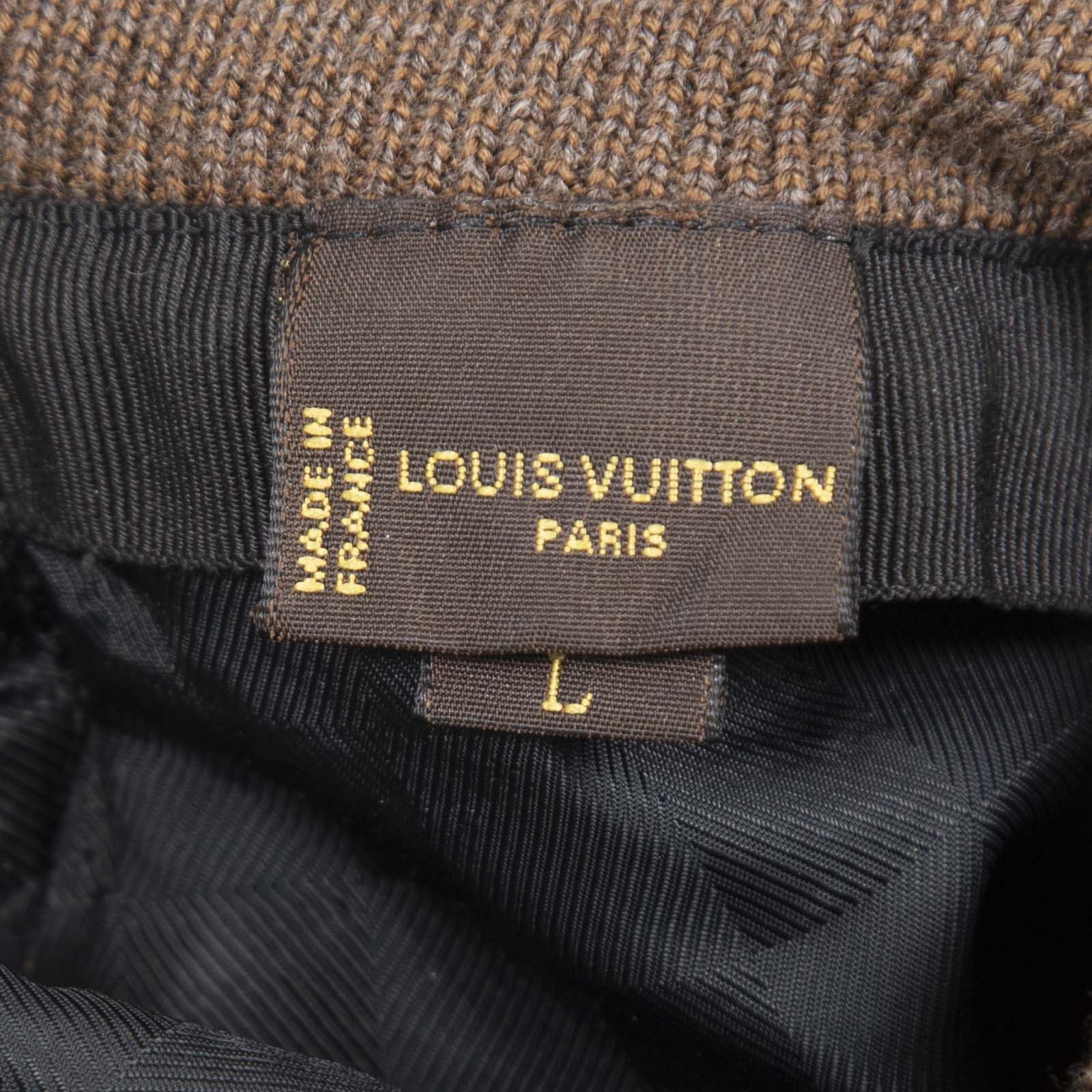 Louis Vuitton Brown Suede Rib Knit Trim Cap Size ONE SIZE - 6 Thumbnail