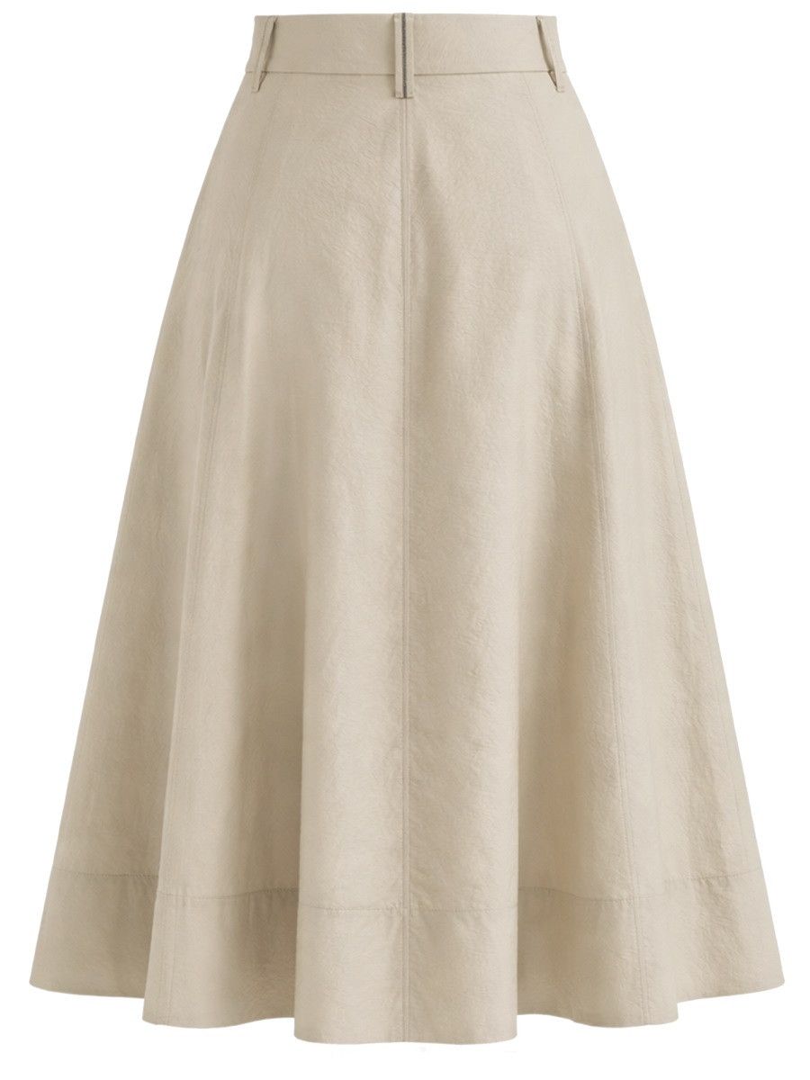 Brunello Cucinelli BRUNELLO CUCINELLI COTTON POPLIN TAILORED SKIRT - BE (IT 42) Size 42" / US 20 - 3 Thumbnail