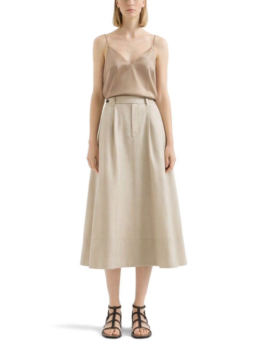 Brunello Cucinelli BRUNELLO CUCINELLI COTTON POPLIN TAILORED SKIRT - BE (IT 42) Size 42" / US 20 - 2 Thumbnail