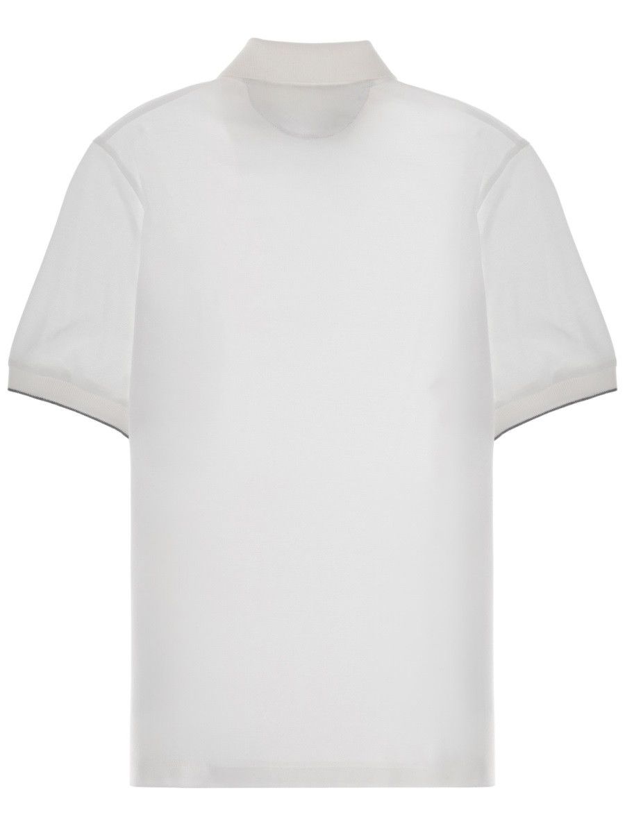 Brunello Cucinelli BRUNELLO CUCINELLI POLO WITH LOGO - WHITE Size US M / EU 48-50 / 2 - 2 Thumbnail