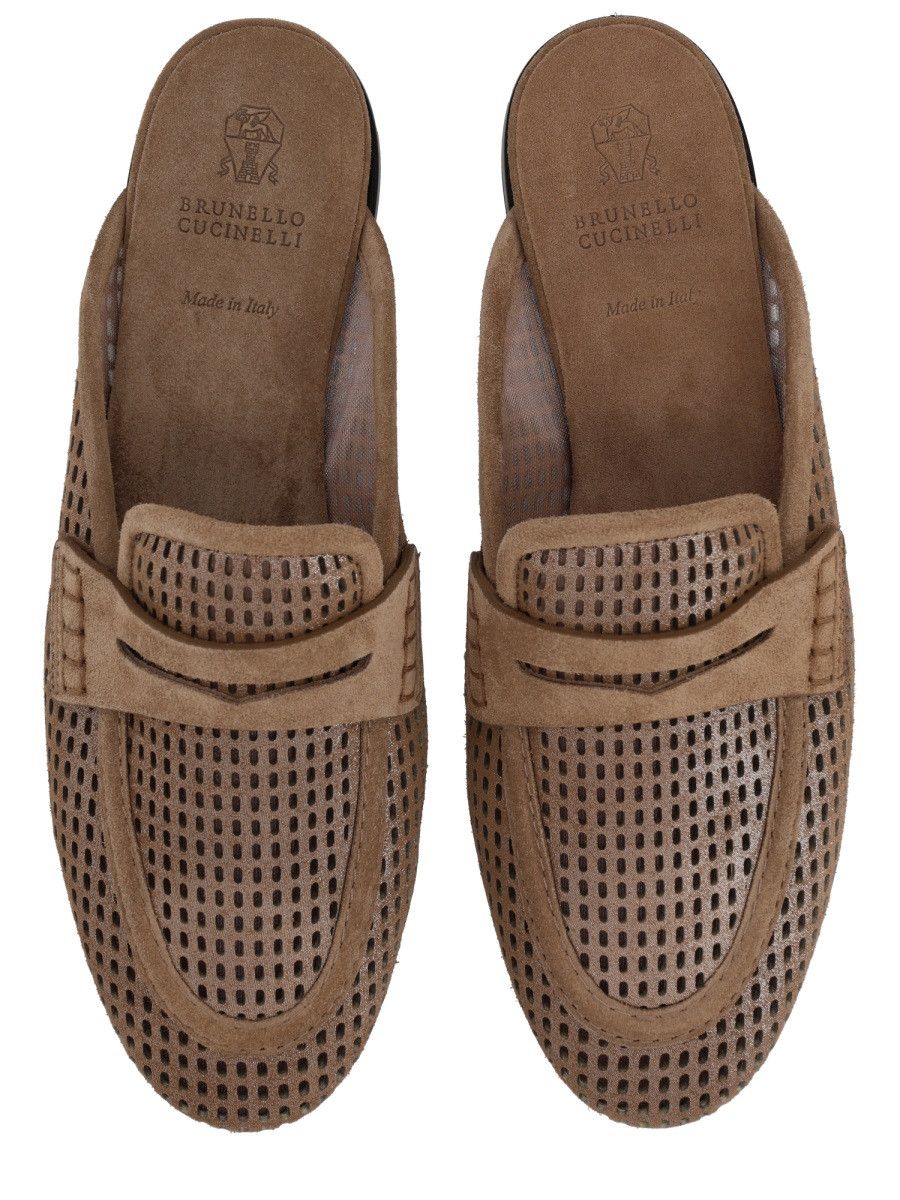Brunello Cucinelli BRUNELLO CUCINELLI MULE "SPARKLING NET" - BUFF (IT 36) Size US 6 / IT 36 - 5 Thumbnail