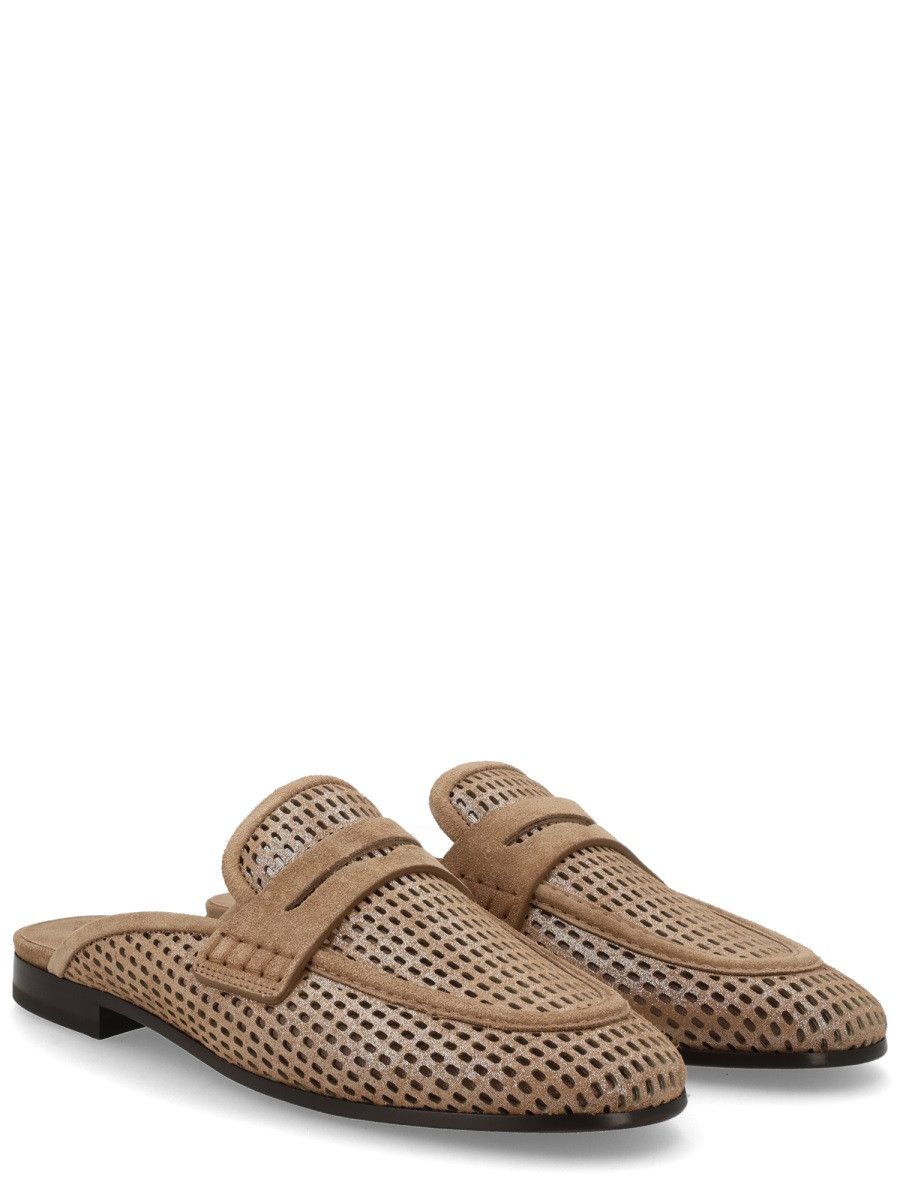 Brunello Cucinelli BRUNELLO CUCINELLI MULE "SPARKLING NET" - BUFF (IT 37) Size US 7 / IT 37 - 2 Thumbnail