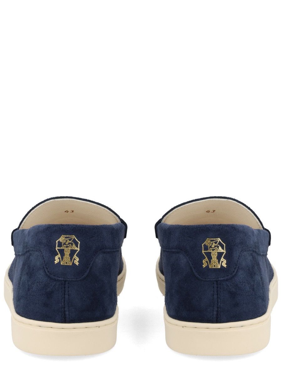 Brunello Cucinelli BRUNELLO CUCINELLI SUEDE LOAFER - BLUE (IT 44) Size US 11 / EU 44 - 4 Thumbnail