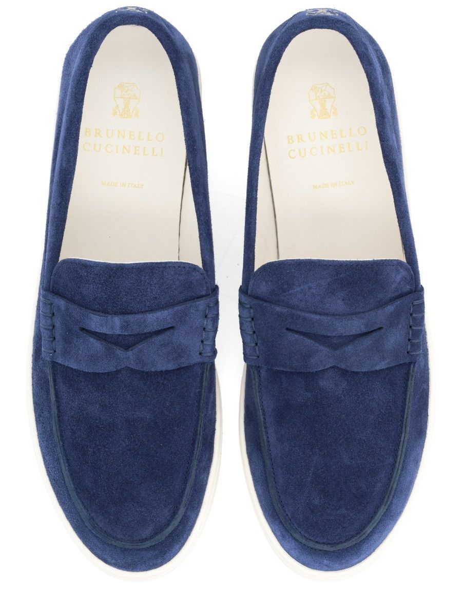 Brunello Cucinelli BRUNELLO CUCINELLI SUEDE LOAFER - BLUE (IT 43) Size US 10 / EU 43 - 5 Thumbnail