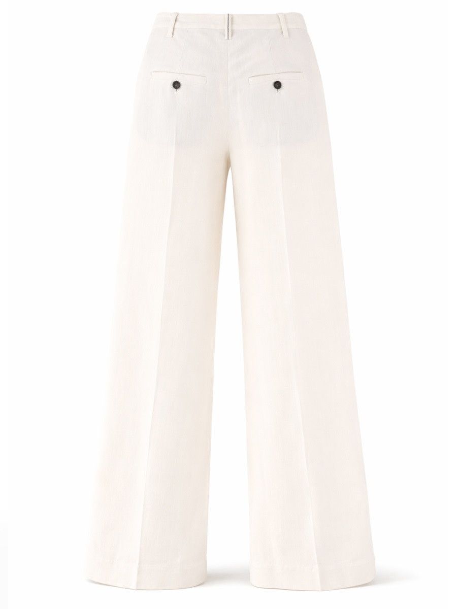 Brunello Cucinelli BRUNELLO CUCINELLI LINEN BLEND TAILORED PANTS - IVOR (IT 40) Size 40" / US 18 - 3 Thumbnail