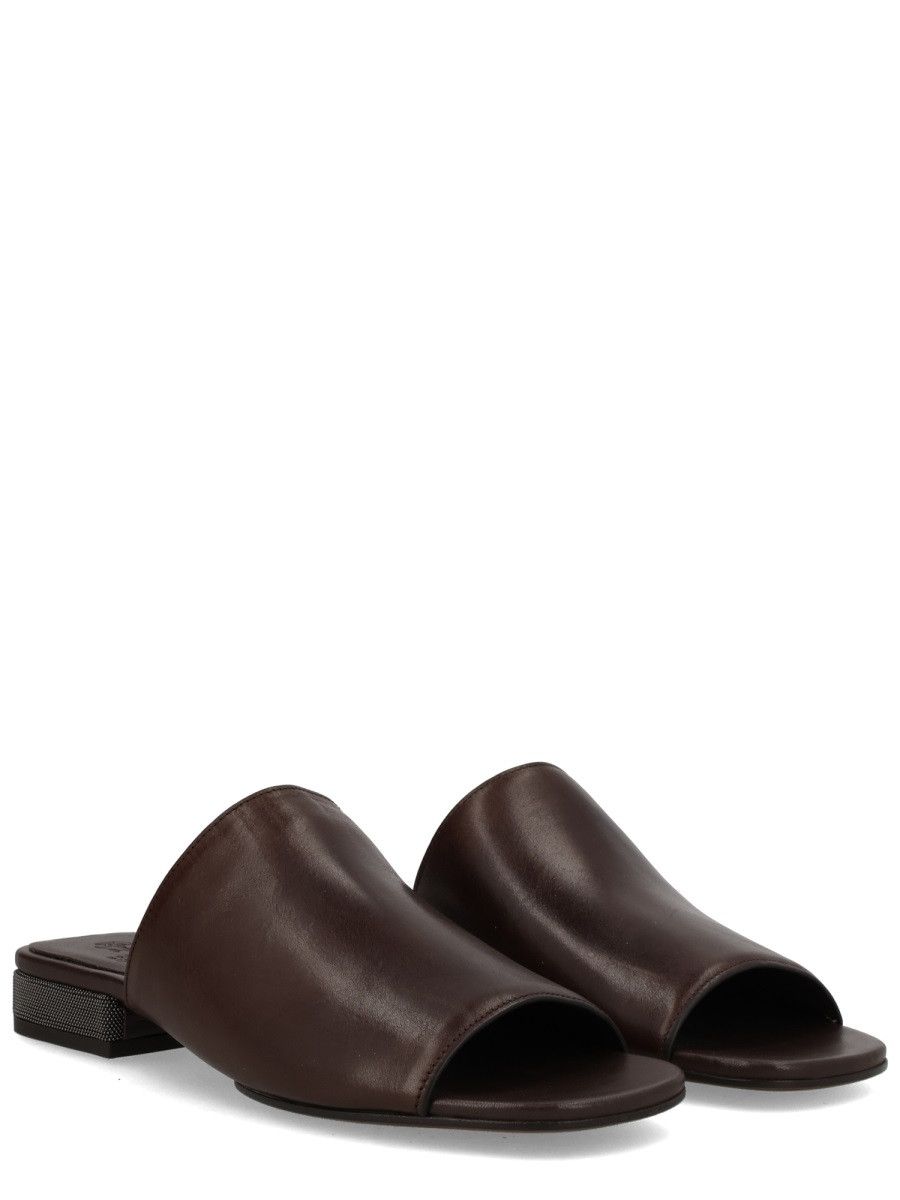 Brunello Cucinelli BRUNELLO CUCINELLI SANDALO IN PELLE CON TACCO DECORA (IT 39) Size US 9 / IT 39 - 2 Thumbnail