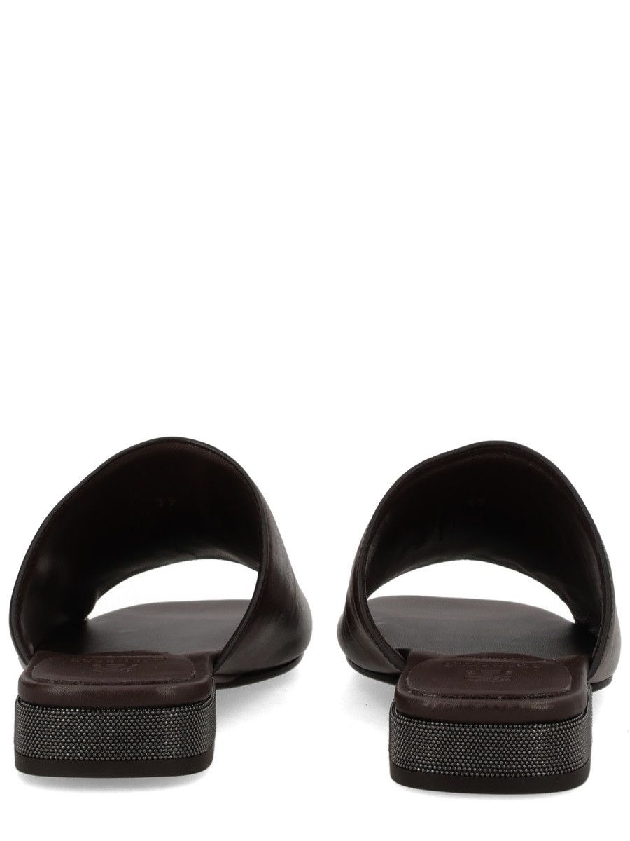 Brunello Cucinelli BRUNELLO CUCINELLI SANDALO IN PELLE CON TACCO DECORA (IT 40) Size US 10 / IT 40 - 4 Thumbnail