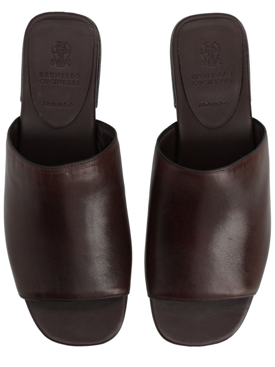 Brunello Cucinelli BRUNELLO CUCINELLI SANDALO IN PELLE CON TACCO DECORA (IT 40) Size US 10 / IT 40 - 6 Thumbnail
