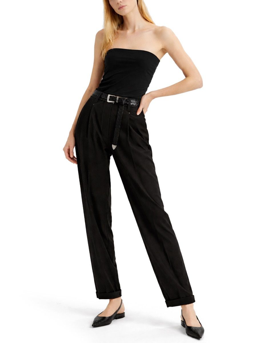 Brunello Cucinelli BRUNELLO CUCINELLI COTTON BANDEAU TOP - BLACK Size XL / US 12-14 / IT 48-50 - 2 Thumbnail