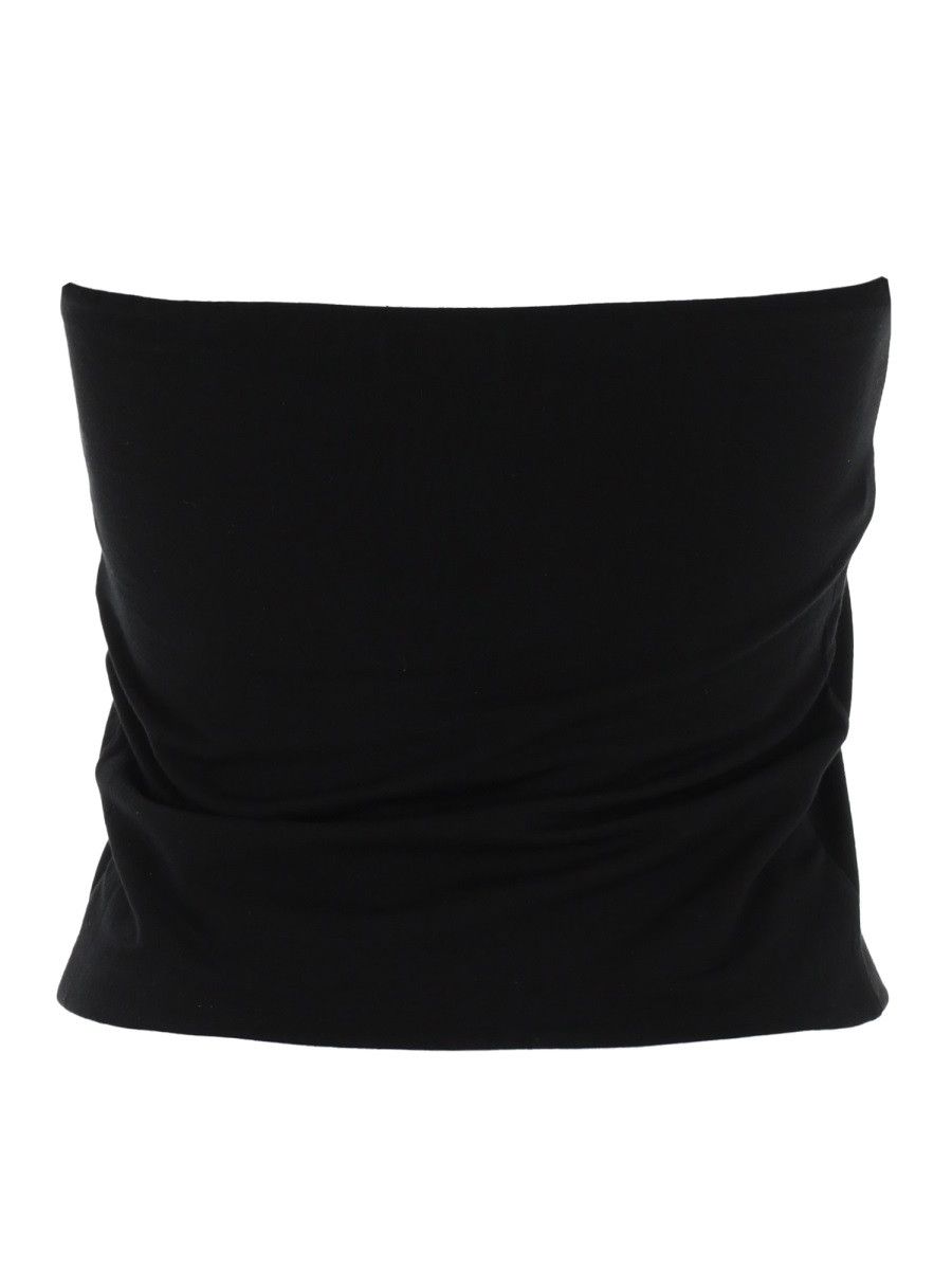 Brunello Cucinelli BRUNELLO CUCINELLI COTTON BANDEAU TOP - BLACK Size XL / US 12-14 / IT 48-50 - 3 Thumbnail