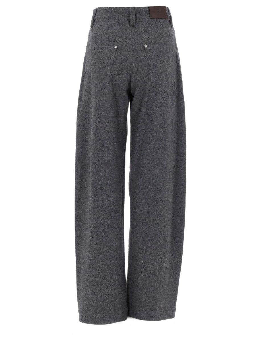 Brunello Cucinelli BRUNELLO CUCINELLI PANTALONE A VITA ALTA - GREY (IT 46) Size 32" / US 10 / IT 46 - 2 Thumbnail