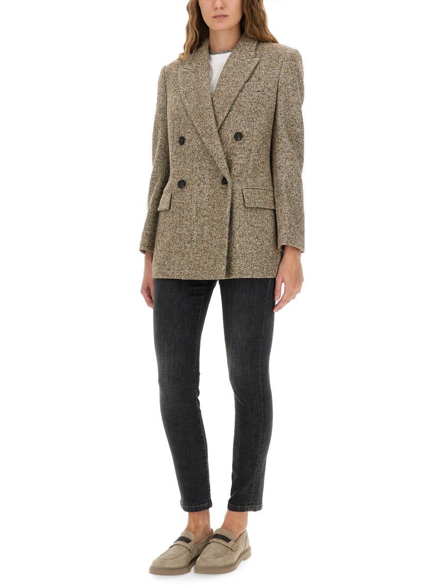 Brunello Cucinelli BRUNELLO CUCINELLI WOOL JACKET - BEIGE (IT 42) Size M / US 6-8 / IT 42-44 - 2 Thumbnail